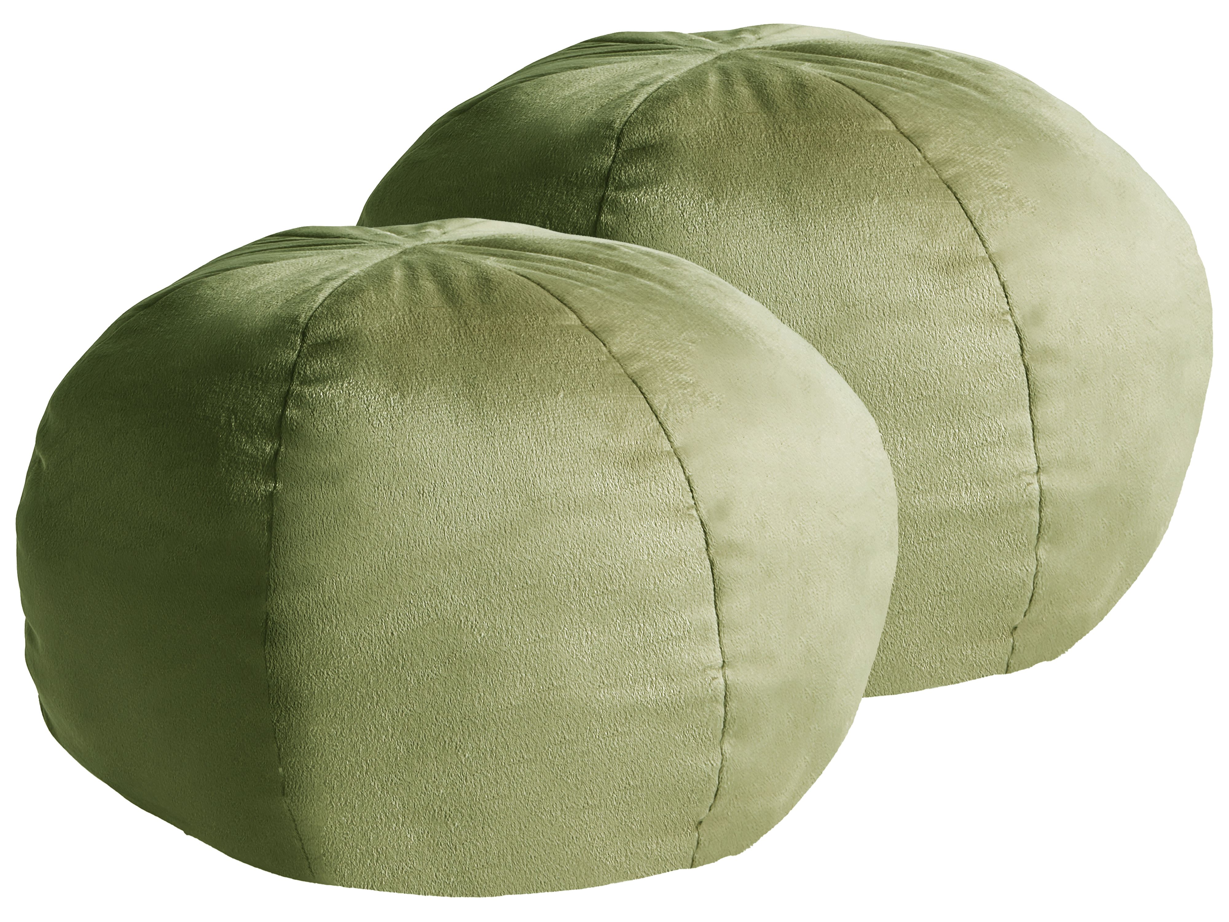 Set of 2 Decorative Cushions SALVIA Velvet 33 x 33 cm Olive Green Solid