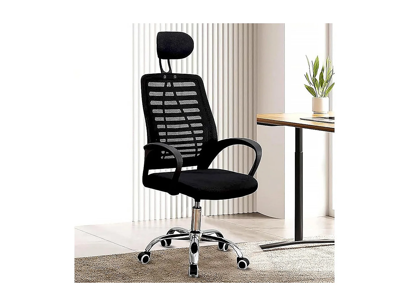 Chaise de bureau ergonomique réglable en hauteur avec appuie tête 
