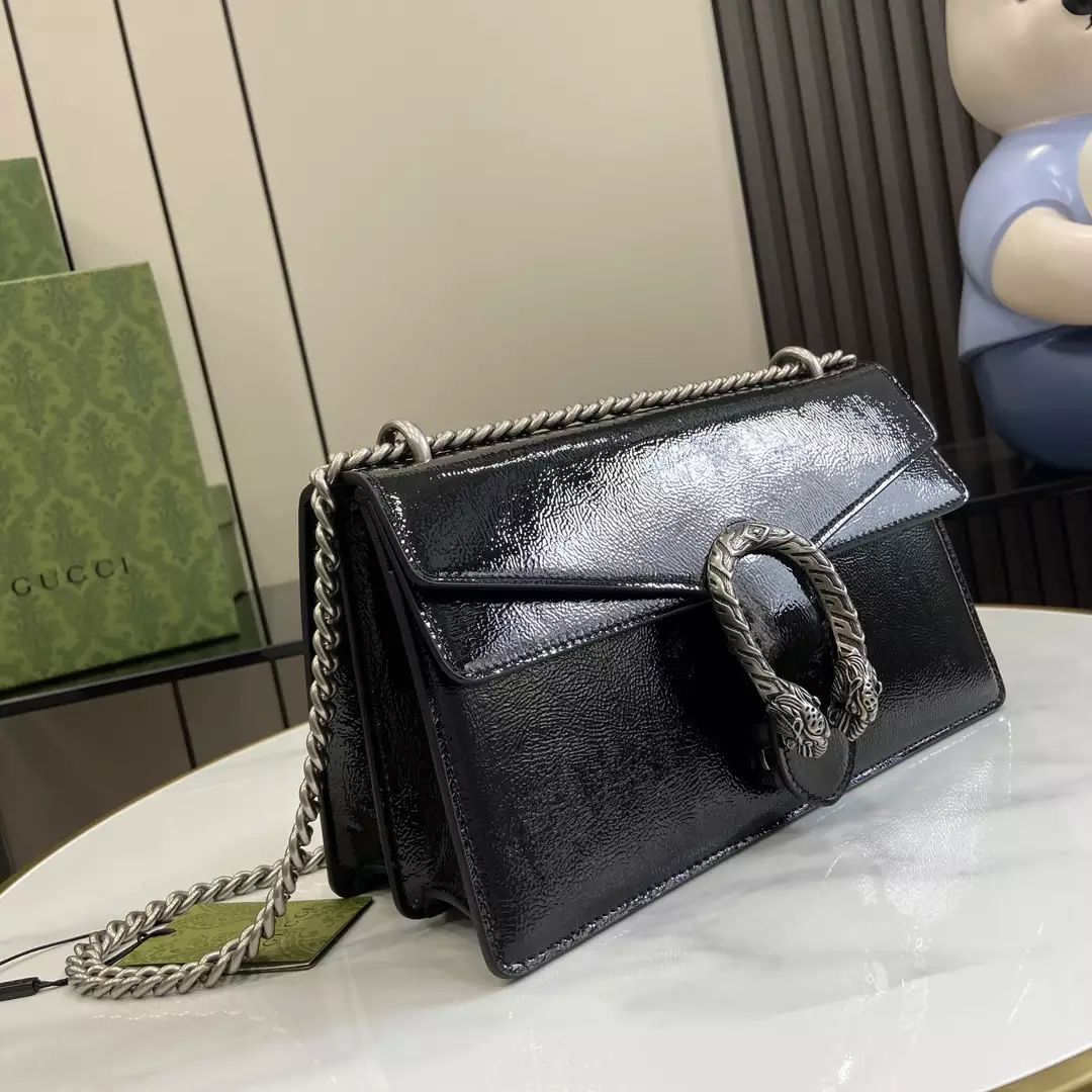Dionysus Small Shoulder Bag in Black Patent Leather1:1High-quality replica