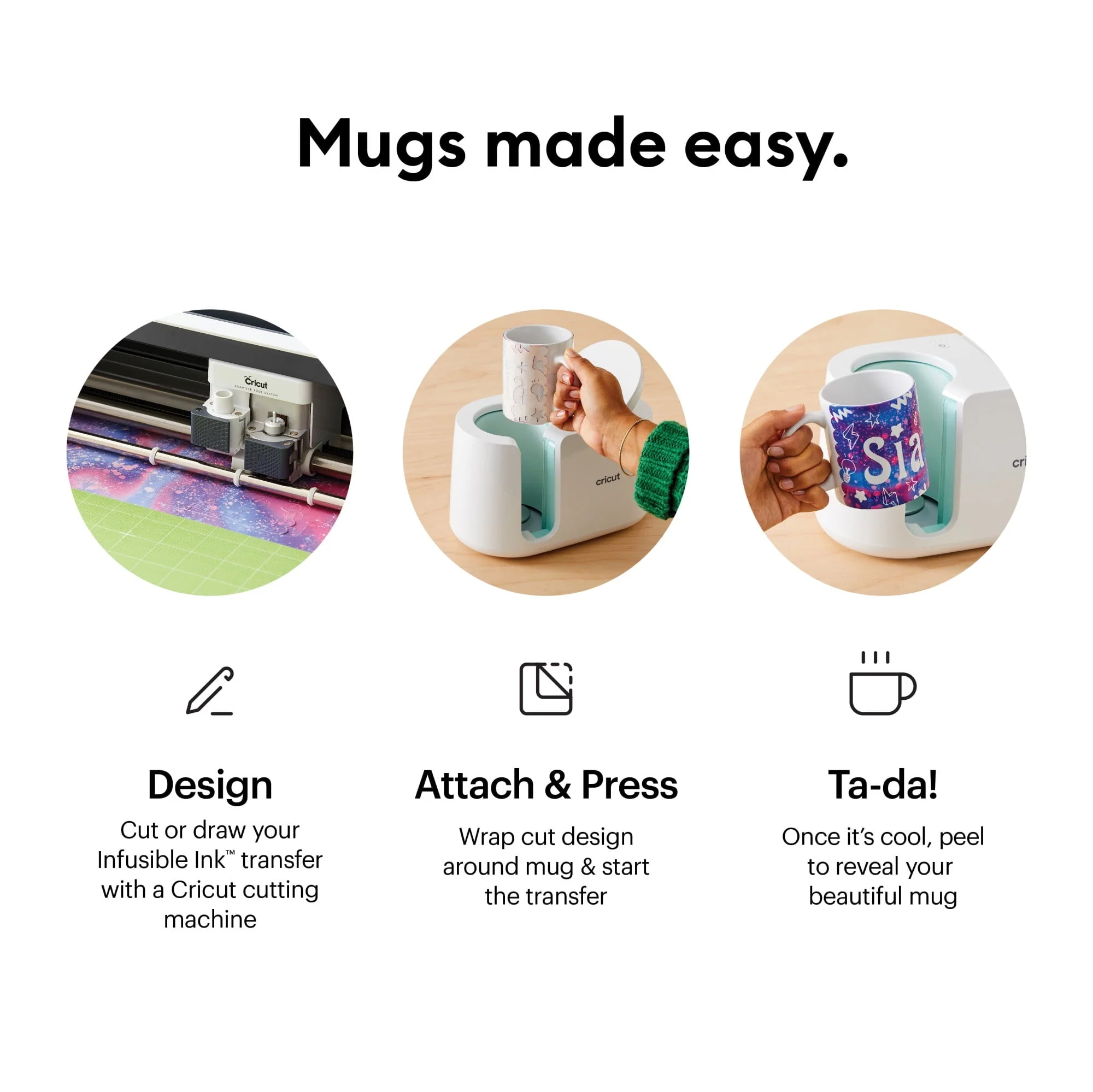 Cricut Mug Heat Press for Sublimation Mug Projects- Buffalo Check and more Infusible Ink, Transfer Sheets, Mug Blanks Bundle - Image 3