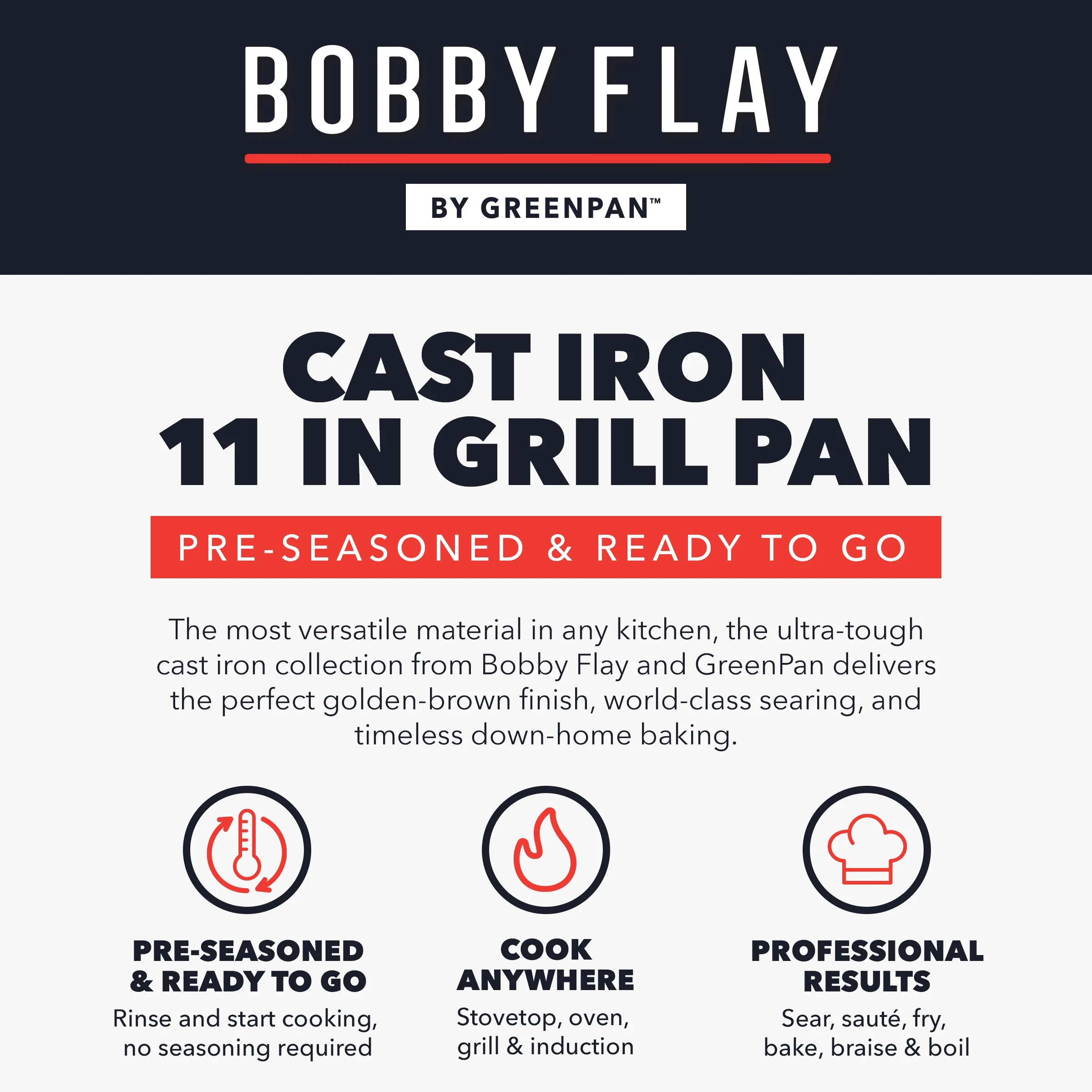 GreenPan Bobby Flay Aluminum Ceramic Nonstick 12 Piece Set, Cream White