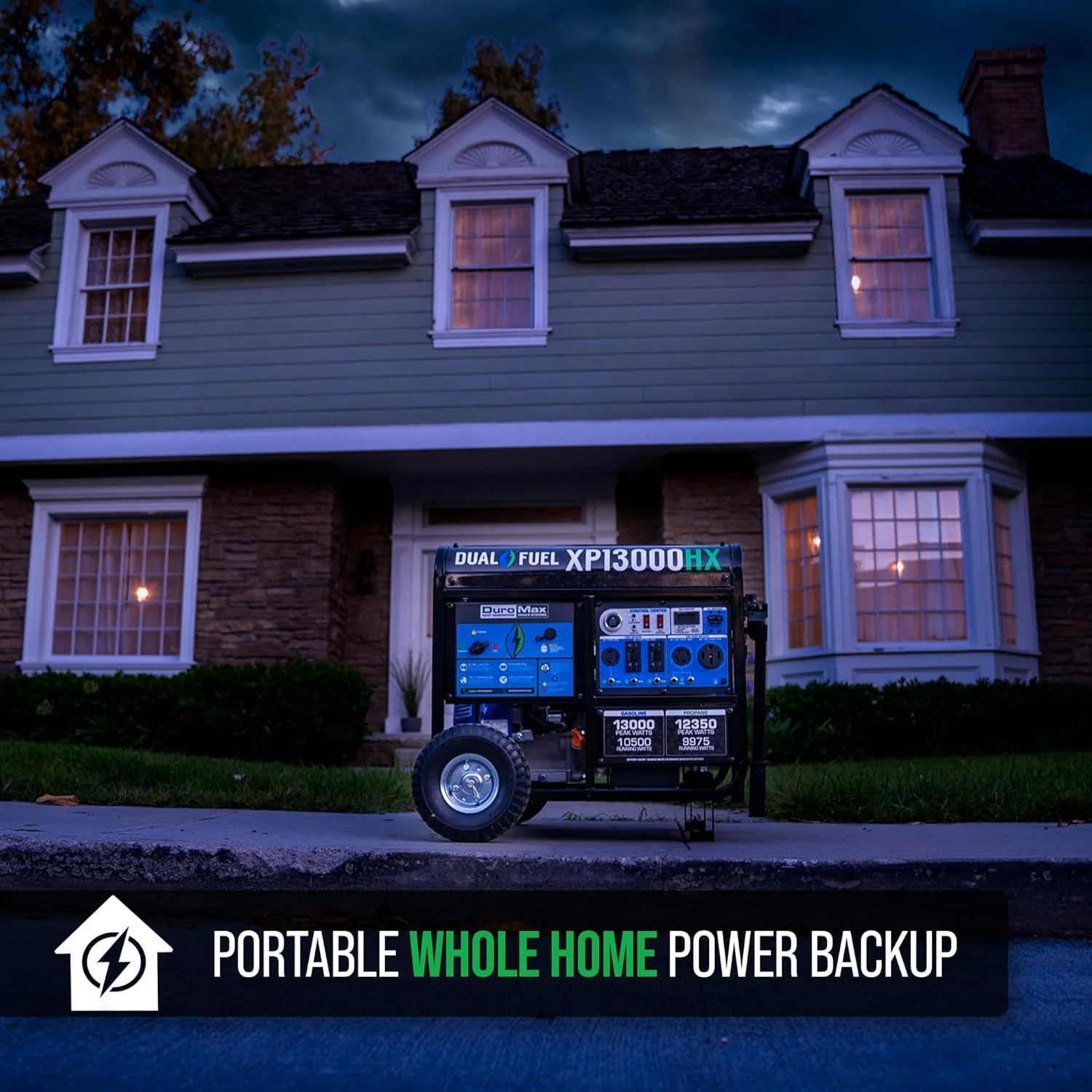 DuroMax Dual Fuel Portable Generator, 13 000-Watt, Gas and Propane, Electric Start - XP13000HX - Image 2 DuroMax Dual Fuel Portable Generator, 13 000-Watt, Gas and Propane, Electric Start - XP13000HX - Image 2
