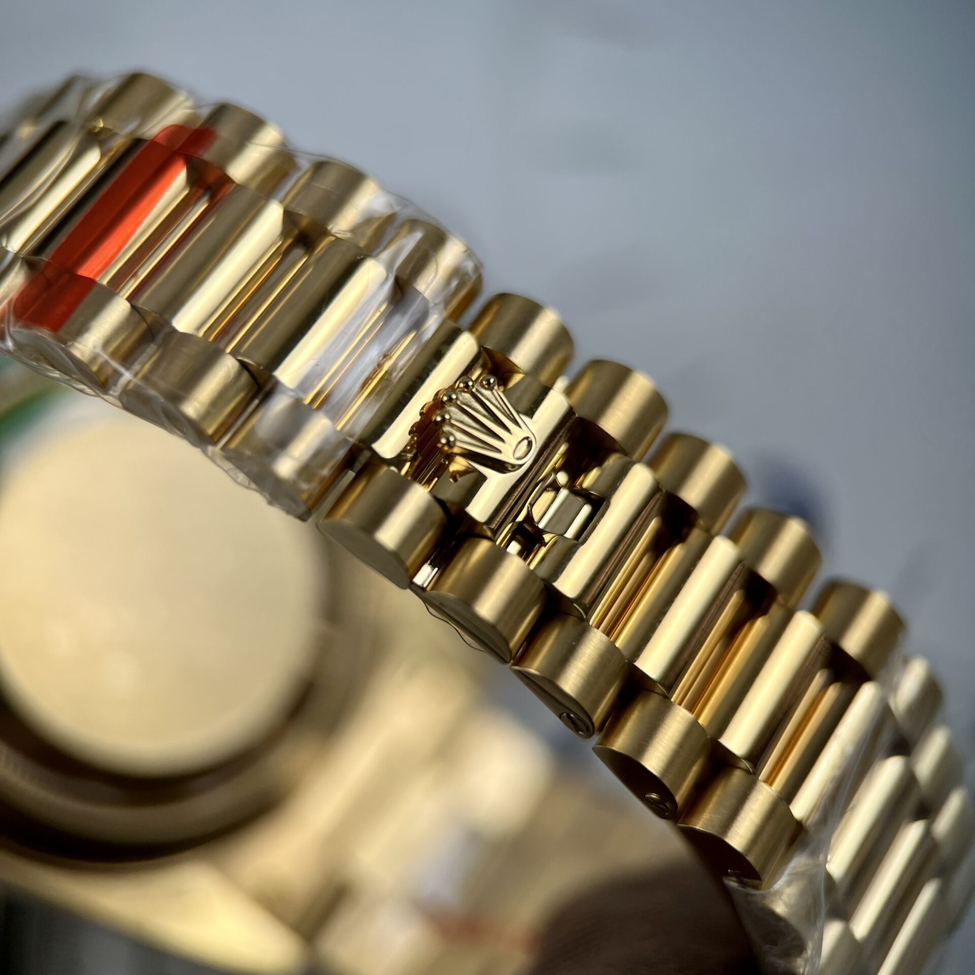 Rolex Replica 1:1 Watch Day-Date Gold Plated Fluted Bezel EW Factory 40mm - Top club