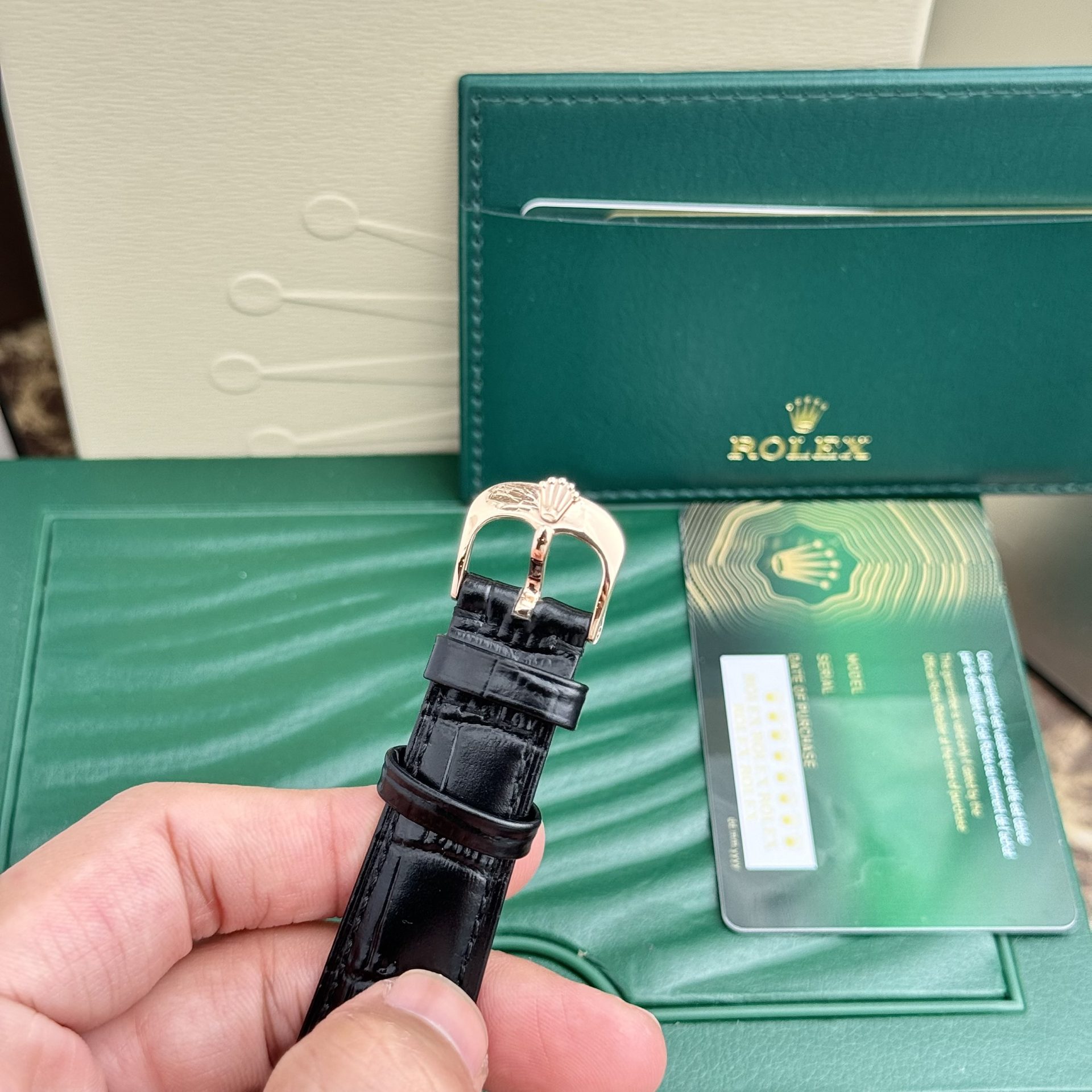 Rolex Replica 1:1 Watch Cellini 50525 White Face Black Leather Strap 39mm - Top club