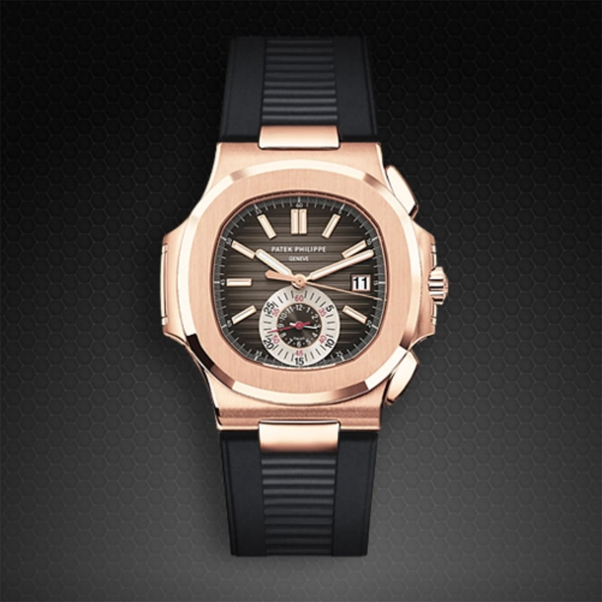 Patek Philippe - Rubber B strap for Nautilus 5980 RG(1:1 replica) - Elite Watch Atelier
