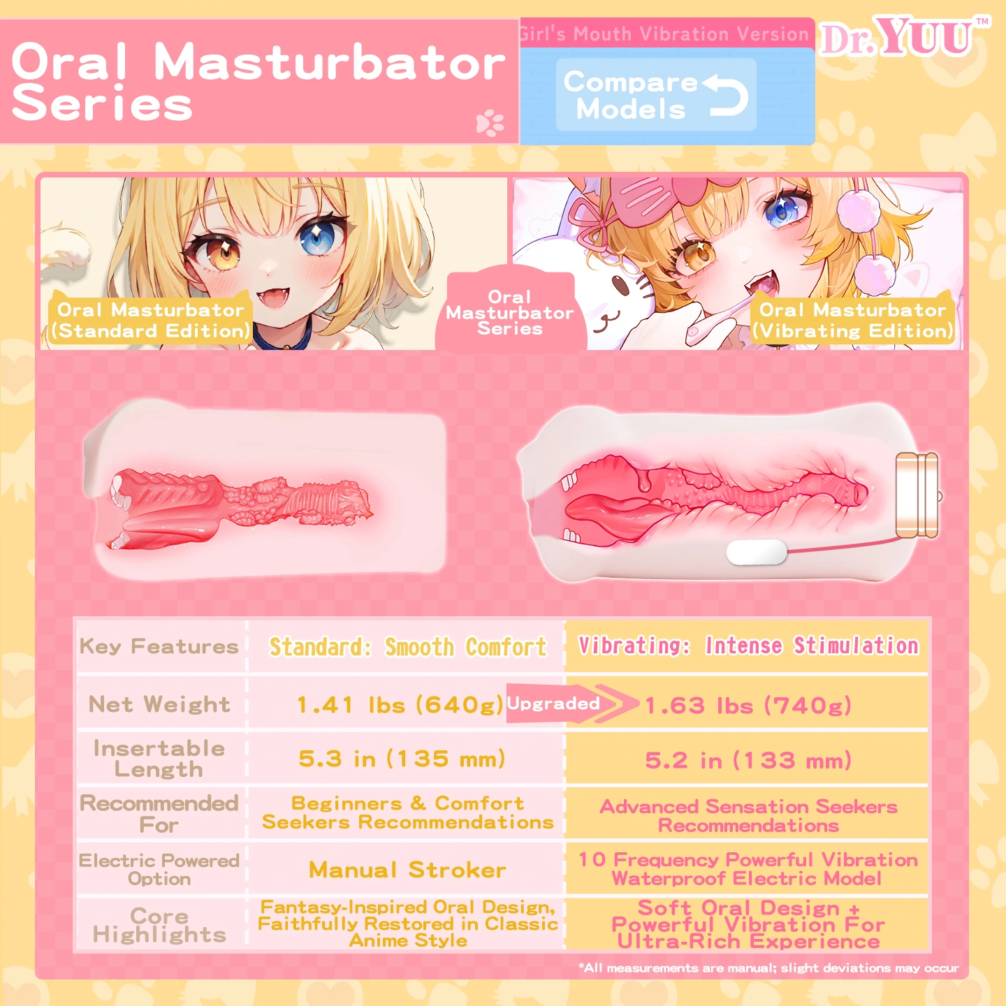 Hands stretching the ultra-soft elastic TPE material of the Dr.YUU waifu masturbator.