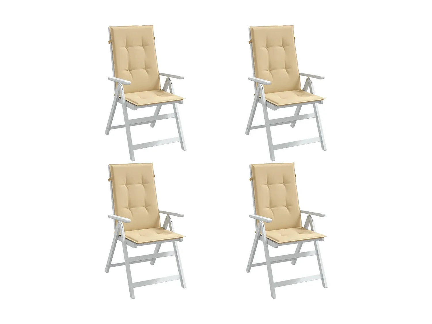 Coussins de chaise à dossier haut lot de 4 beige mélangé tissu