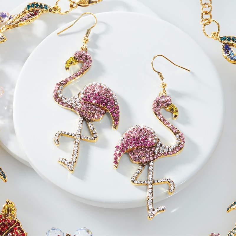 Crystal Flamingo Earrings - MIDNIGHT VELVET CATALOG