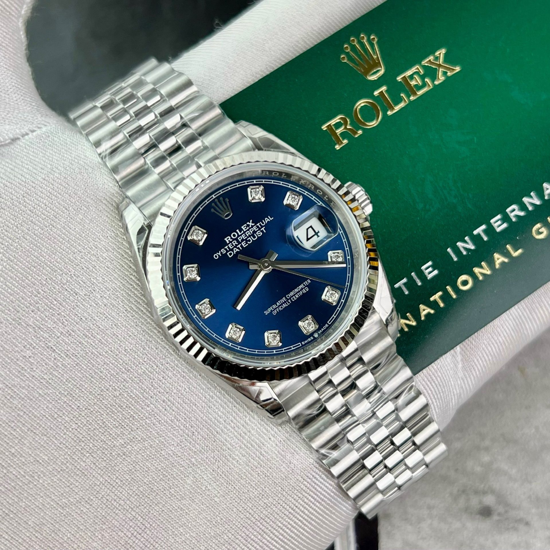 Rolex Replica 1:1 Watch DateJust 126234 Blue Dial Jubilee Strap Factory VS 36mm - Elite Watch Atelier