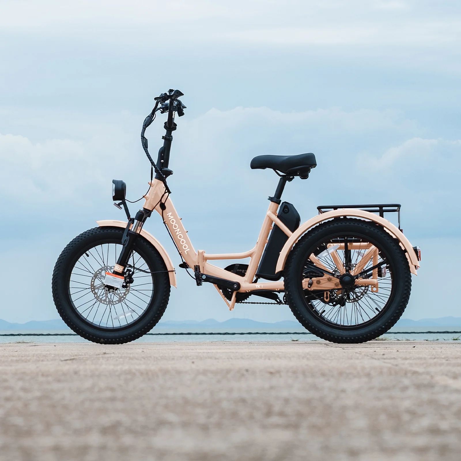 MOONCOOL TK1 Folding Electric Tricycle for Adults,48V 14.5Ah Removable battery, 500W(Peak 1000w)Motor, 20" Fat Tire Step-Thru 3Wheel Electric Bicycle w/Front&Rear Baskets, Certified to UL 2849 by SGS - Image 19