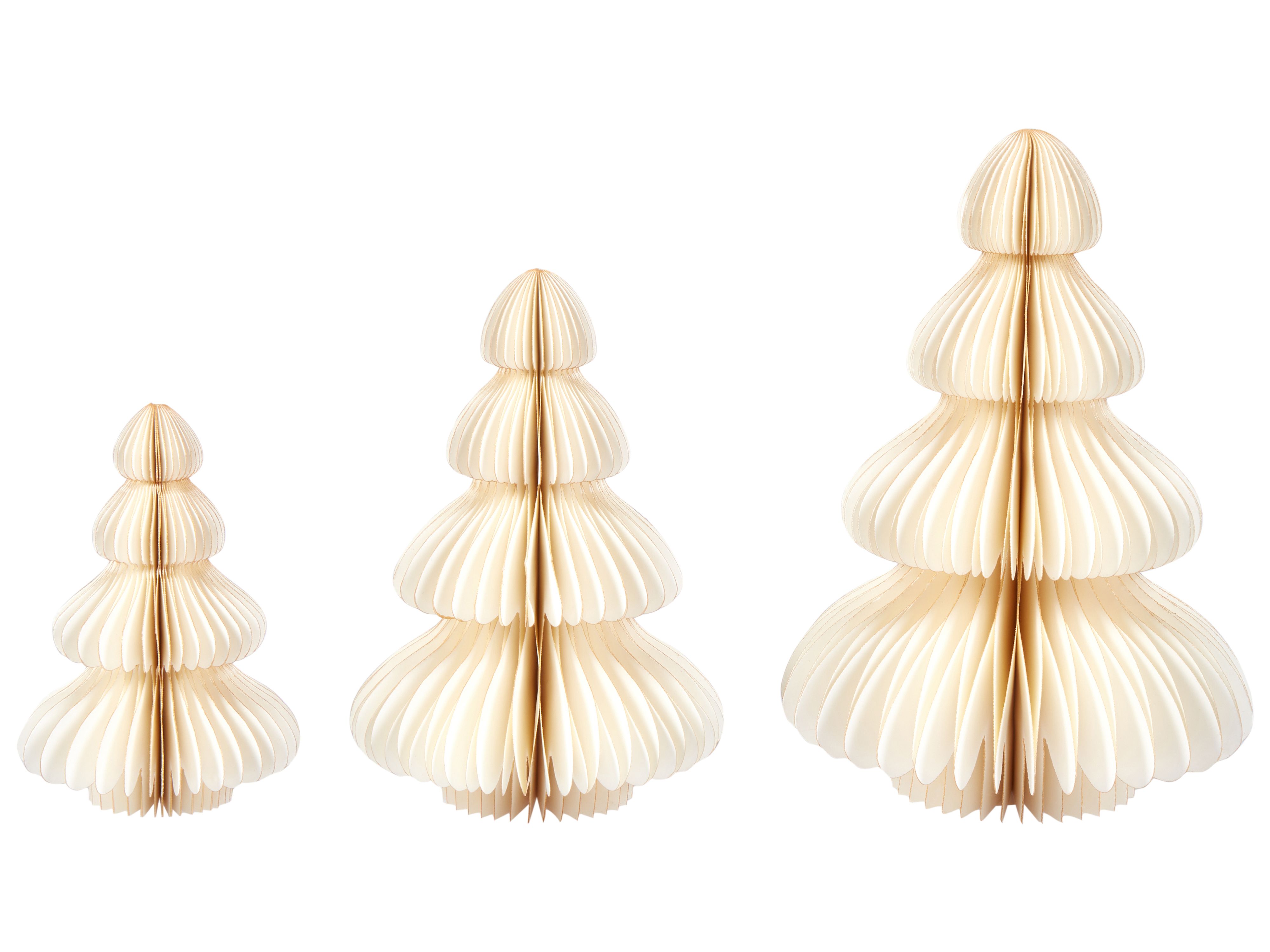 Set of 3 Figurines NILGIRI Christmas Tree 15/20/25 cm Beige