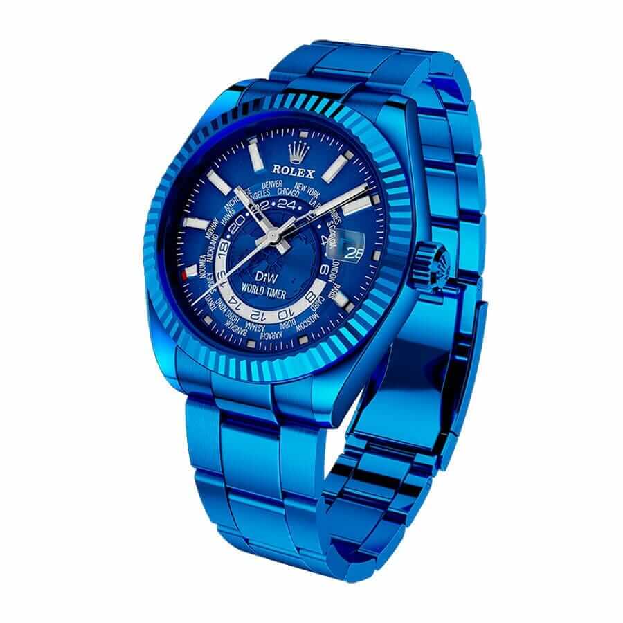 Rolex Sky-Dweller 326934 World Timer Blue DLC Replica - Elite Watch Atelier