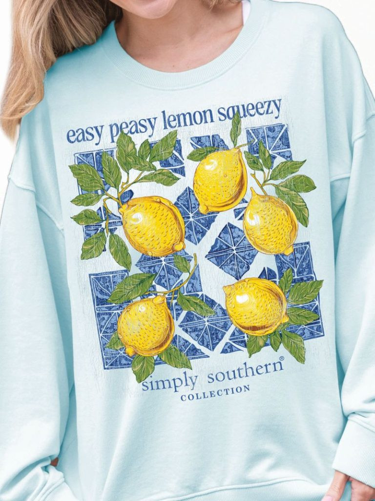 YTH-CREW-LEMON-MINT - Simply Southern Outlet