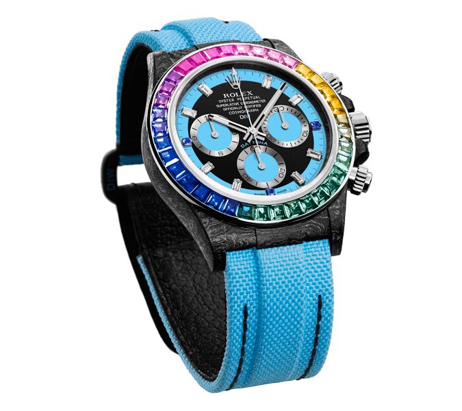 ROLEX Diw Daytona carbon rainbow blue 40mm carbon(1:1 replica) - Top club