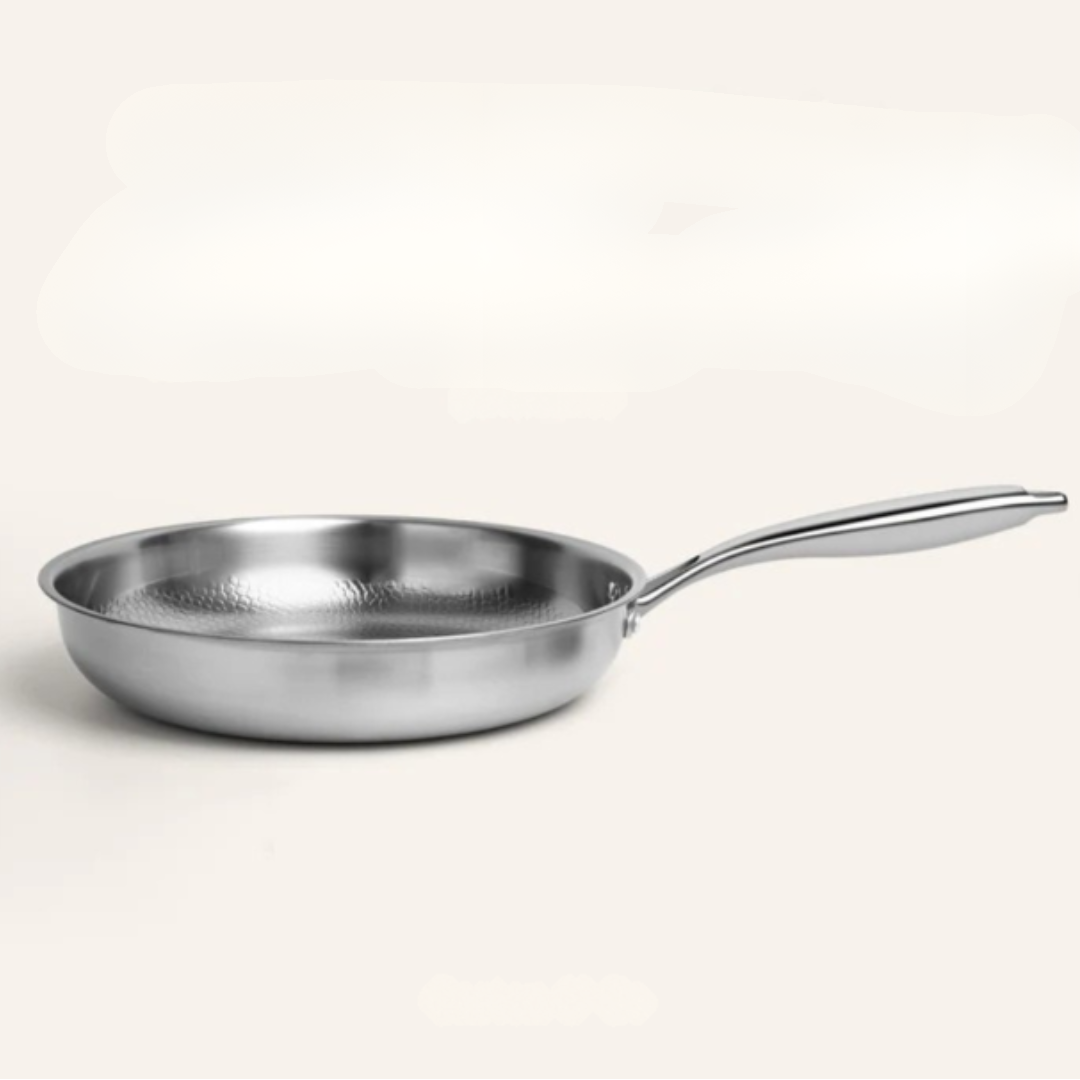 Titanium Kookpan Inductie met Gehamerde Afwerking – Duurzaam en Stijlvol Kookgerei in Metallic Zilver