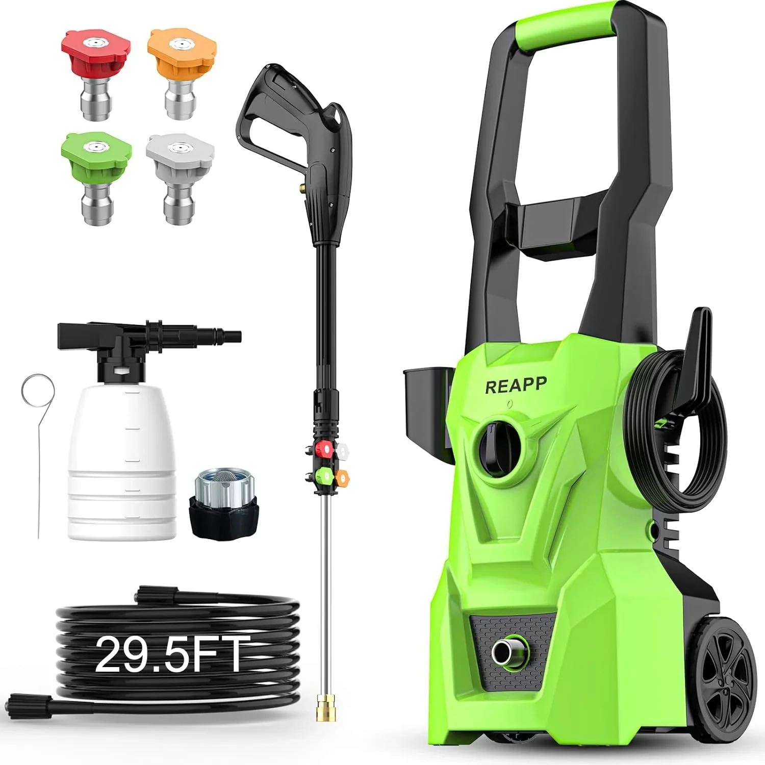 Electric Pressure Washer, 2400 Pounds/Square Inch, 2.4 Gallons/Minute, Green Electric Pressure Washer, 2400 Pounds/Square Inch, 2.4 Gallons/Minute, Green