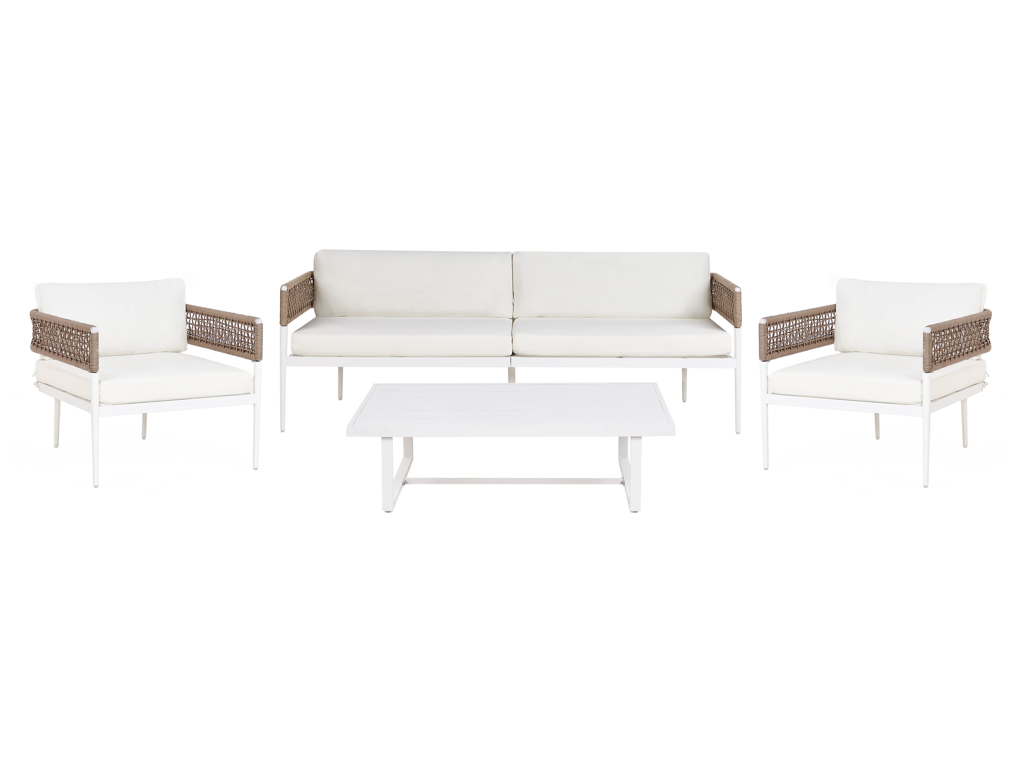 Garden Lounge Set with Table 5 Seater SERLA Metal White