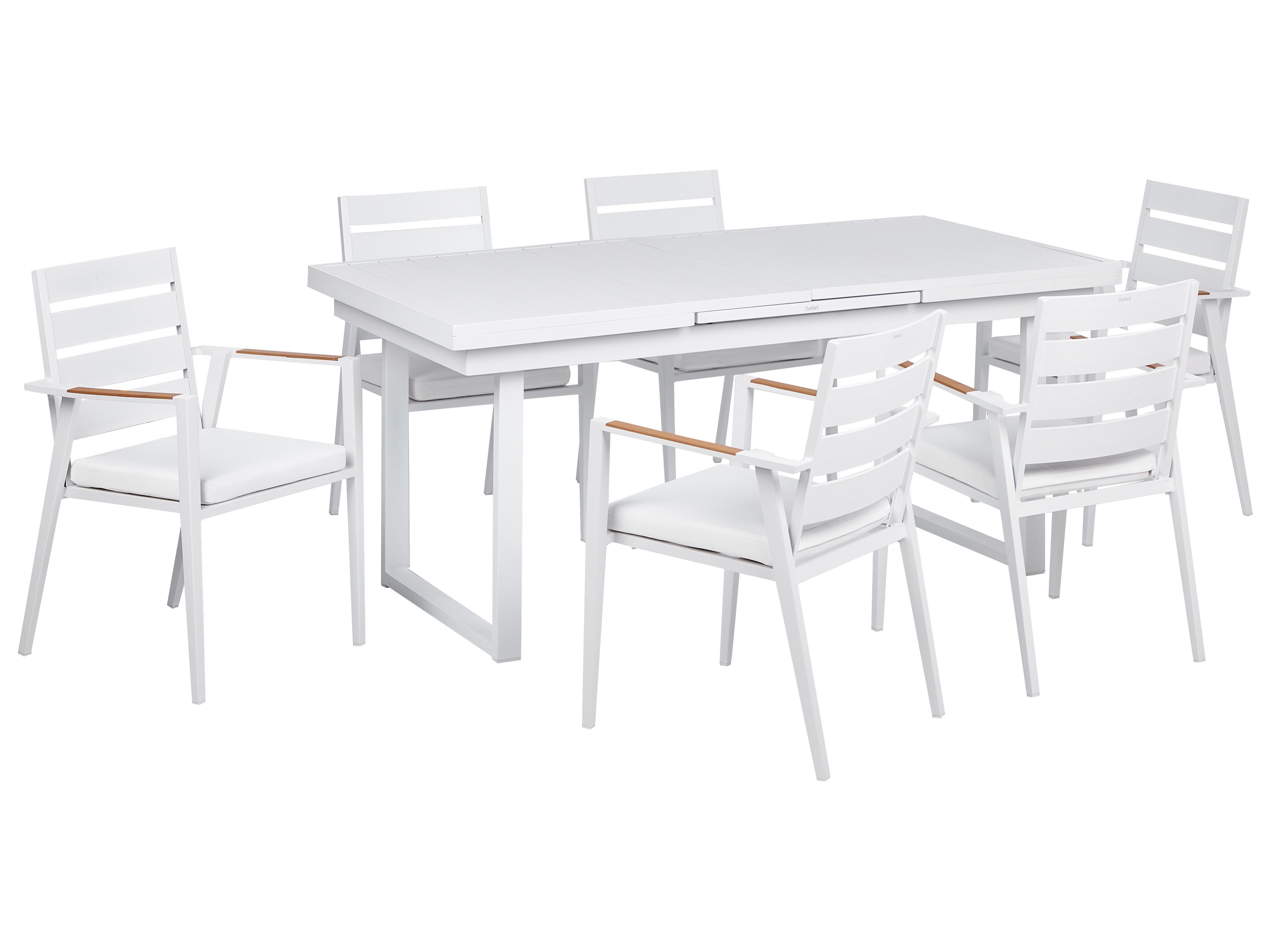 Garden Dining Set 6 Seater VALCANETTO/TAVIANO Metal White