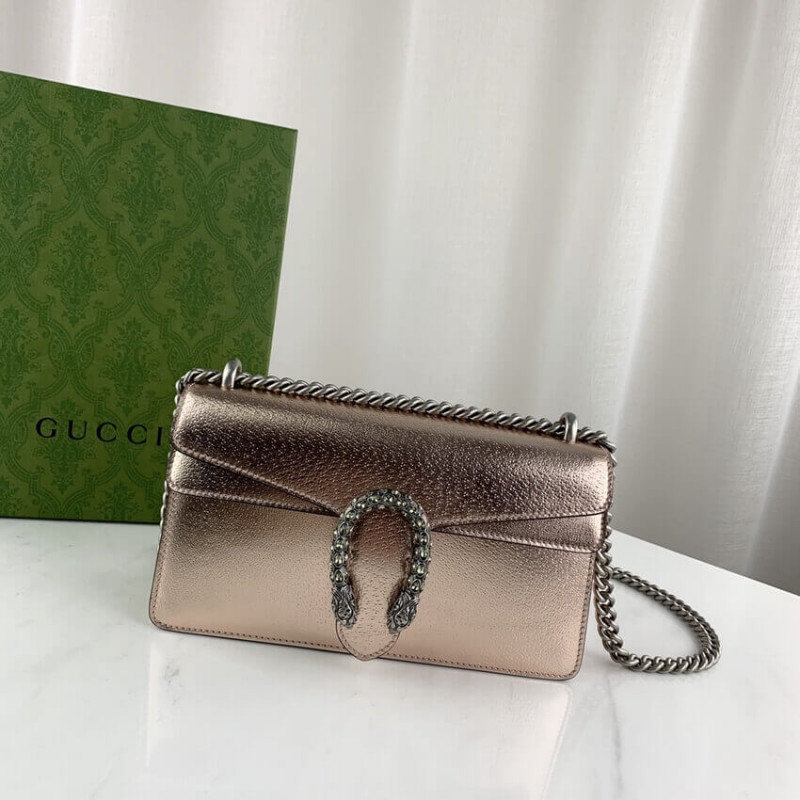 Replica Gucci Dionysus Small Shoulder Bag In Rose Gold Lame Leather 4996231:1High-quality replica