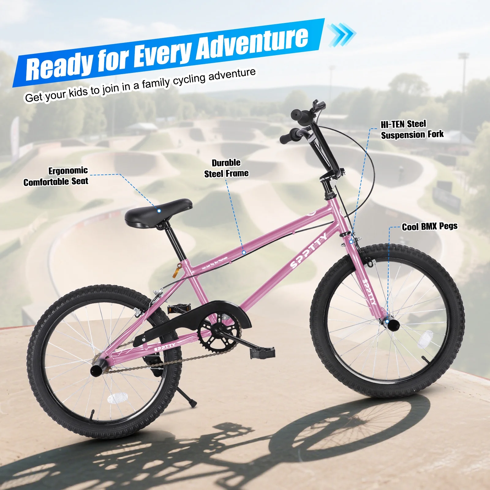 SPPTTY 20" Freestyle BMX Bike with 4 Pegs,Kids Bicycle for Teen Beginner, Age 7-14 Years,Multicolor - Image 34
