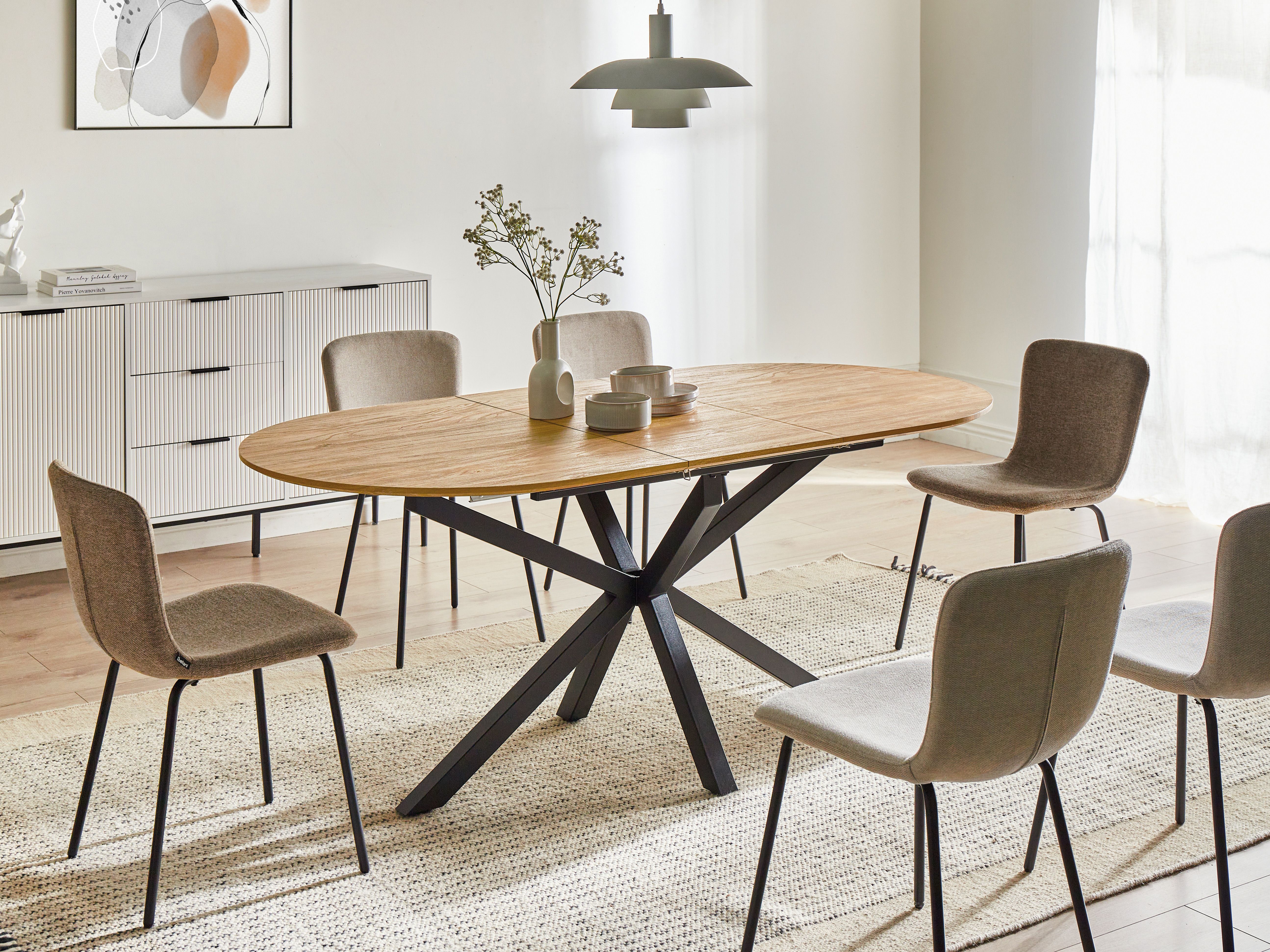 Extending Dining Table MACQUARIE Brown 140/180 cm 90 cm