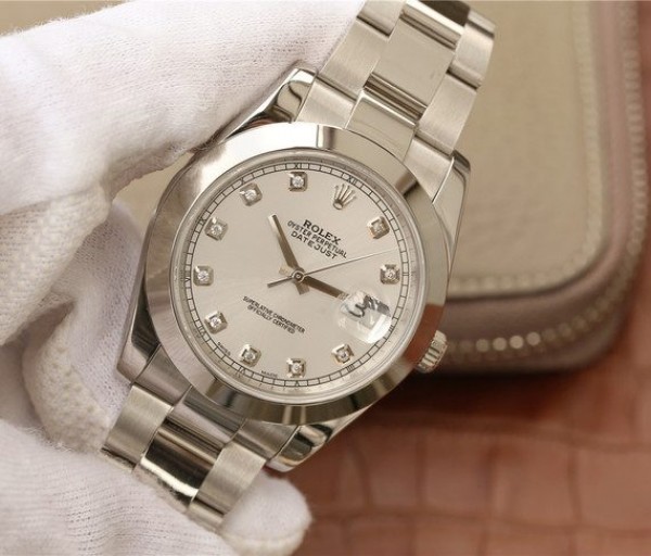 Replica Rolex DateJust 41mm 126300 Noob White Dial Diamonds Markers SS Bracelet A3235 - Elite Watch Atelier