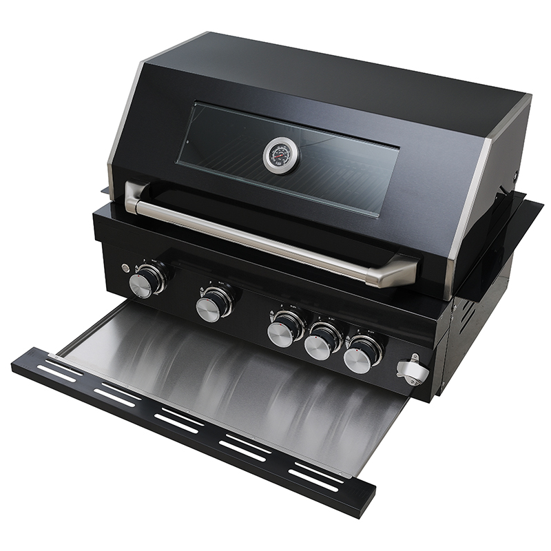 Customizable Outdoor Stainless Steel Villa Courtyard Barbecue Grill Embedded Gas Propane Freestanding 5 Burners Easily Assembled