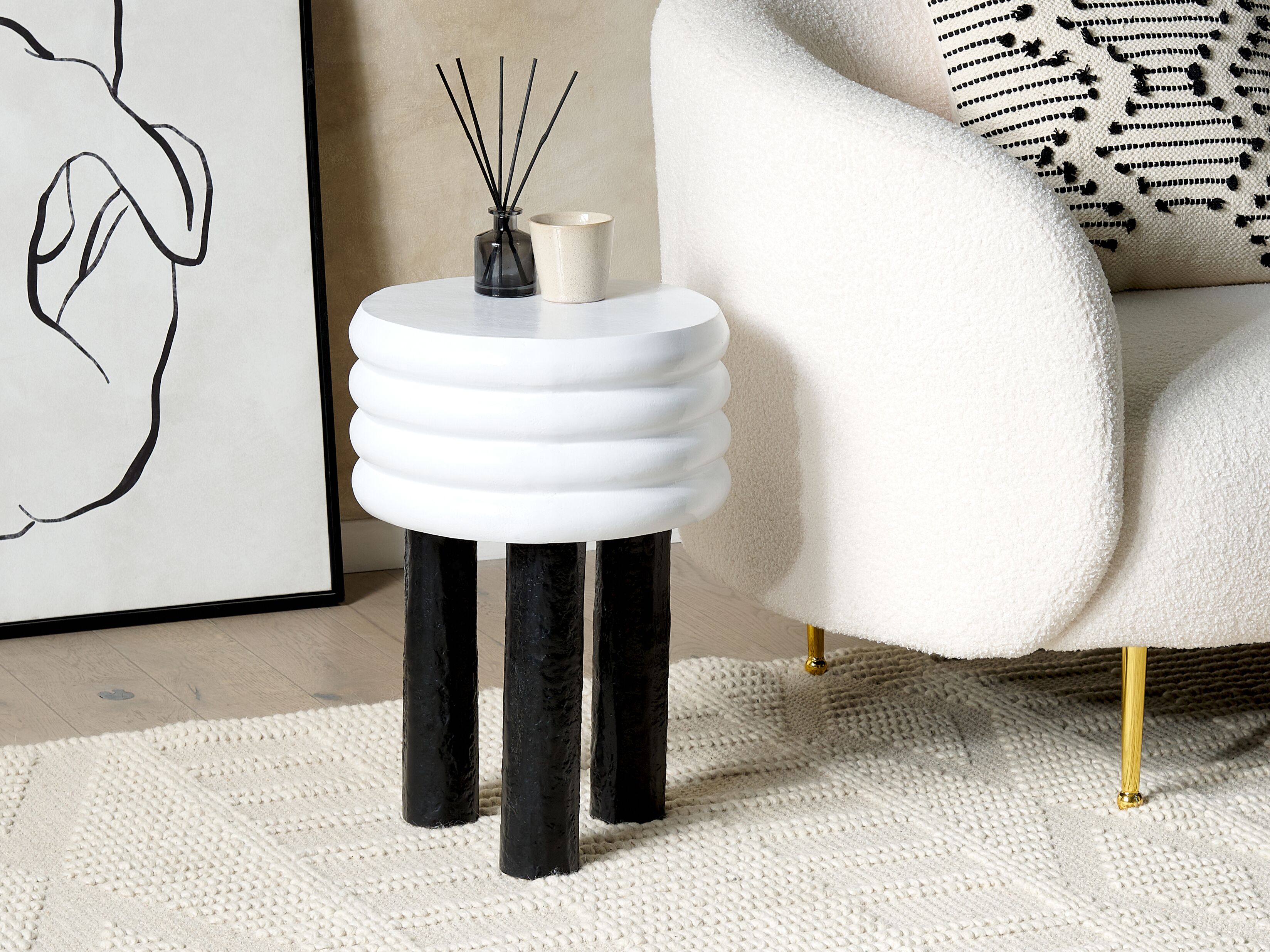 Side Table KIKIWA Metal White