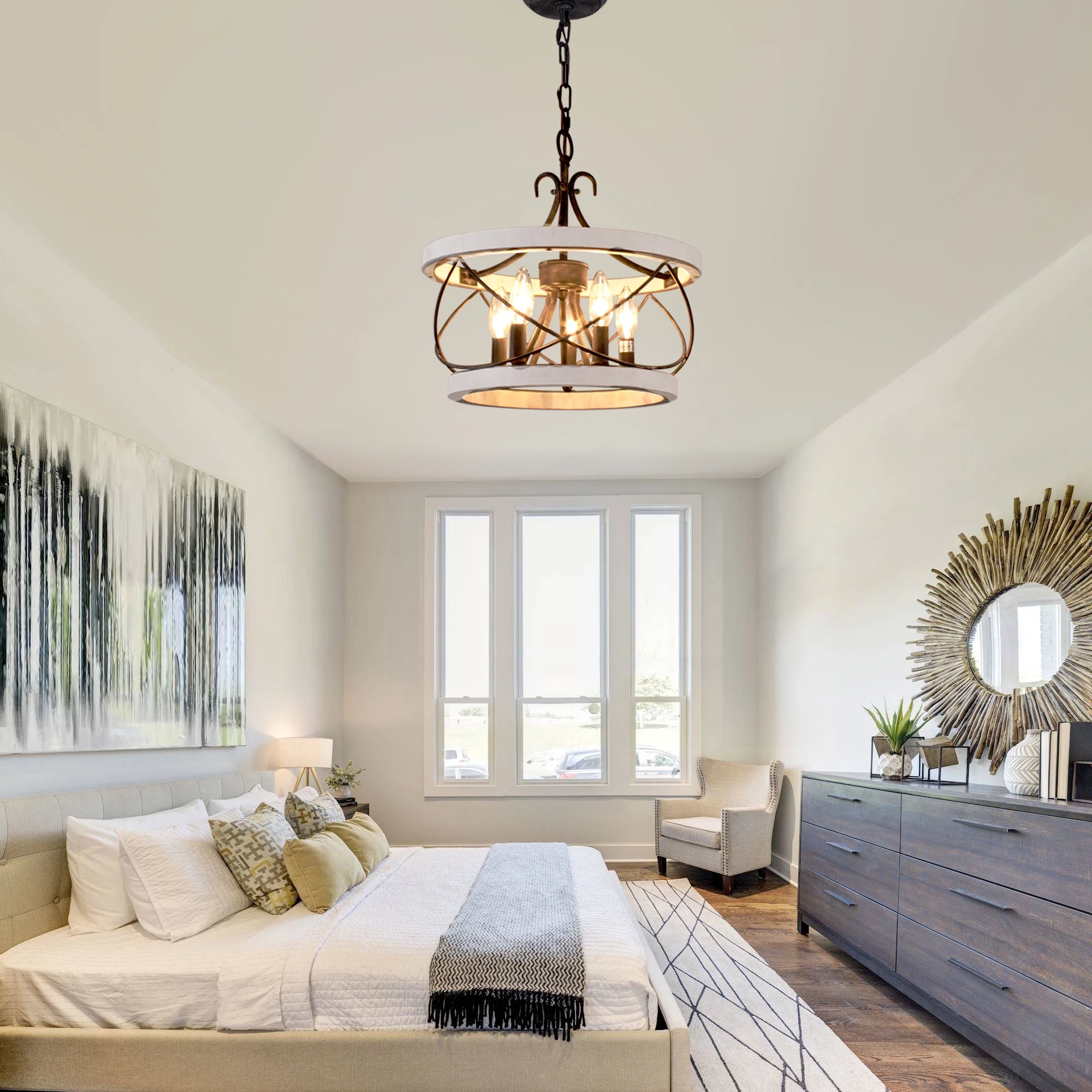 Oaks Aura Adjustable 5-Light Drum Pendant Light