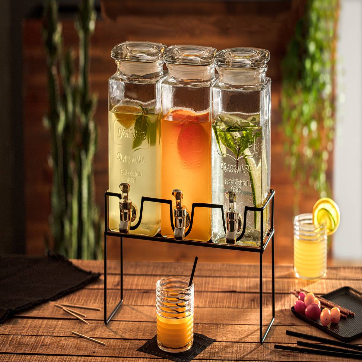 Dispenser"Modern Wood" 1.5L, Transparent