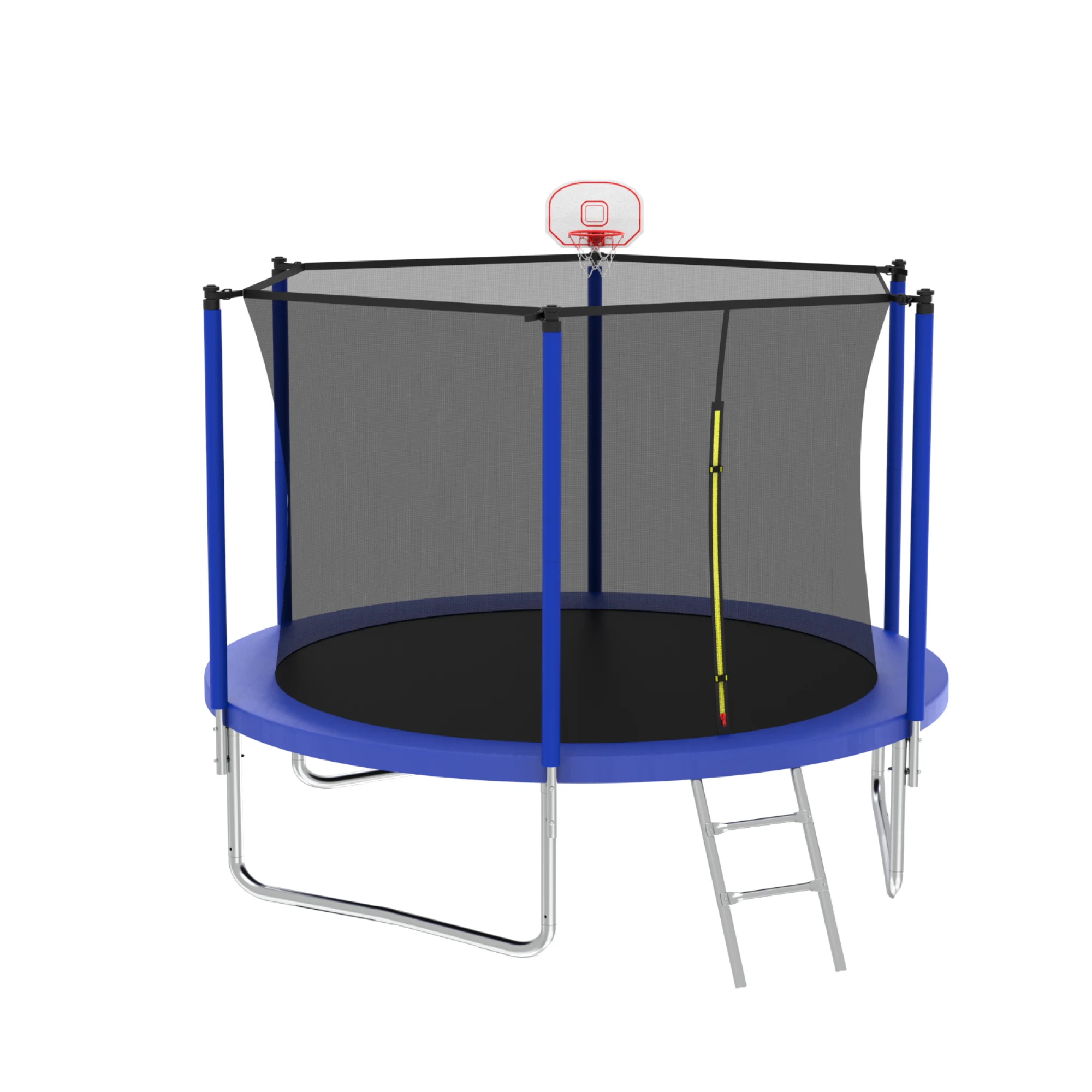 8FT Trampoline for Kids,Outdoor Trampoline with Basketball Hoop,Heavy-Duty Trampoline with Safety Enclosure Net,Blue - Image 11