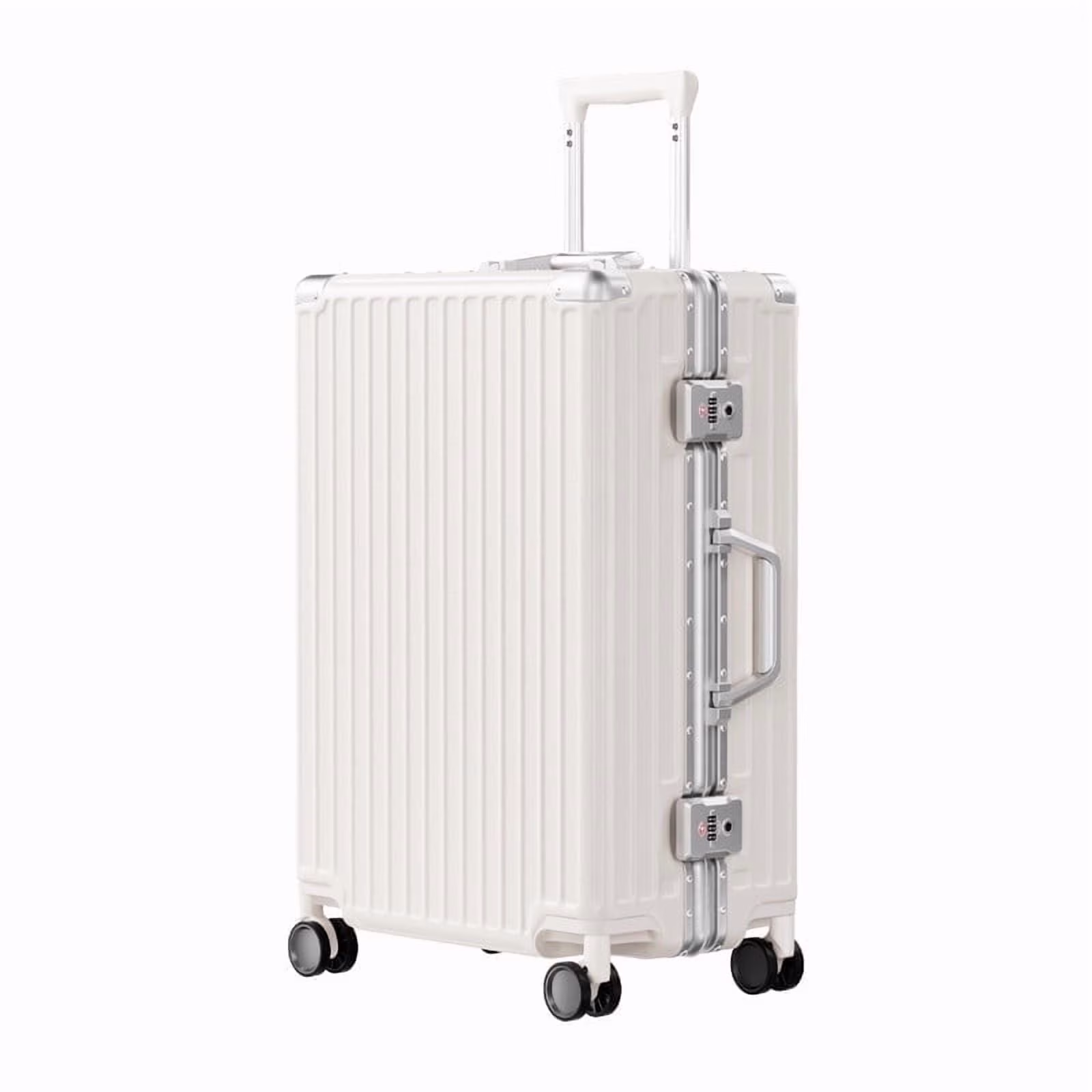 Luggage Aluminium Frame PC ABS Hardshell Suitcase with Spinner Wheels TSA Lock Zipperless Luggage 28 inch Silver - Image 11