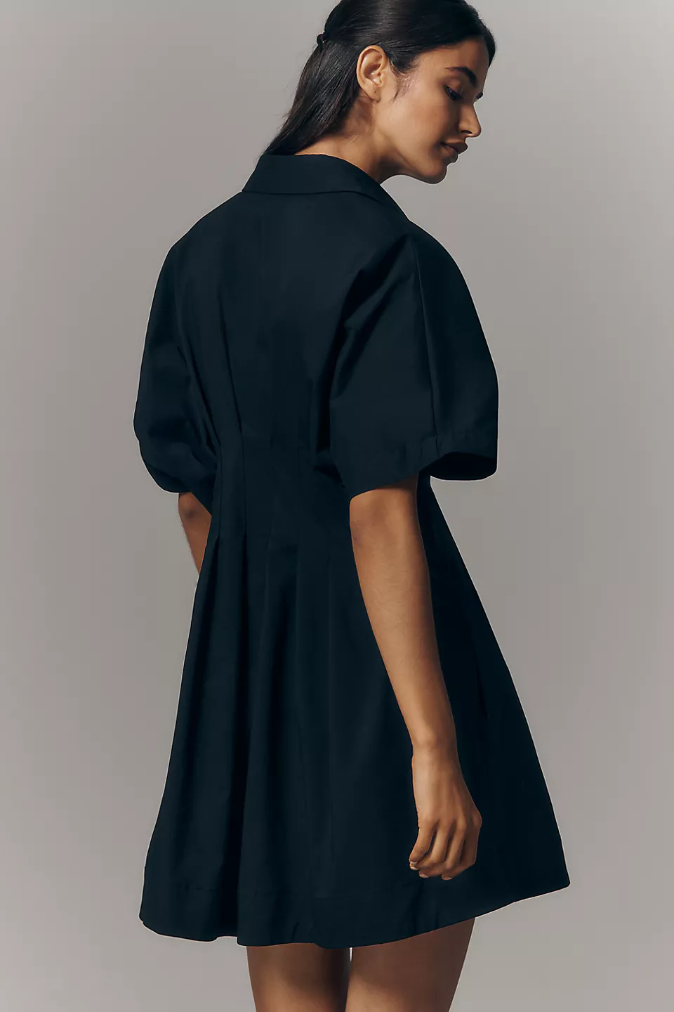 Tobie Mini Shirtdress - Solid Black