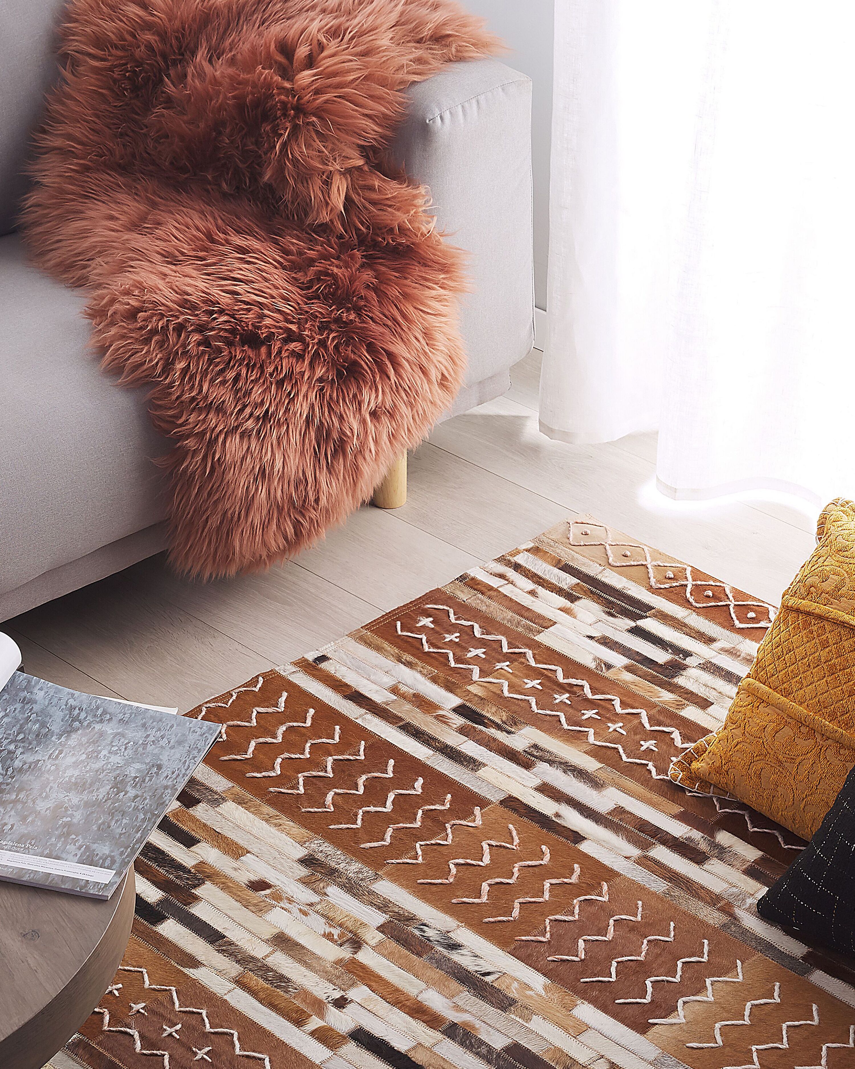 Rug HEREKLI Brown 160 x 230 cm Leather