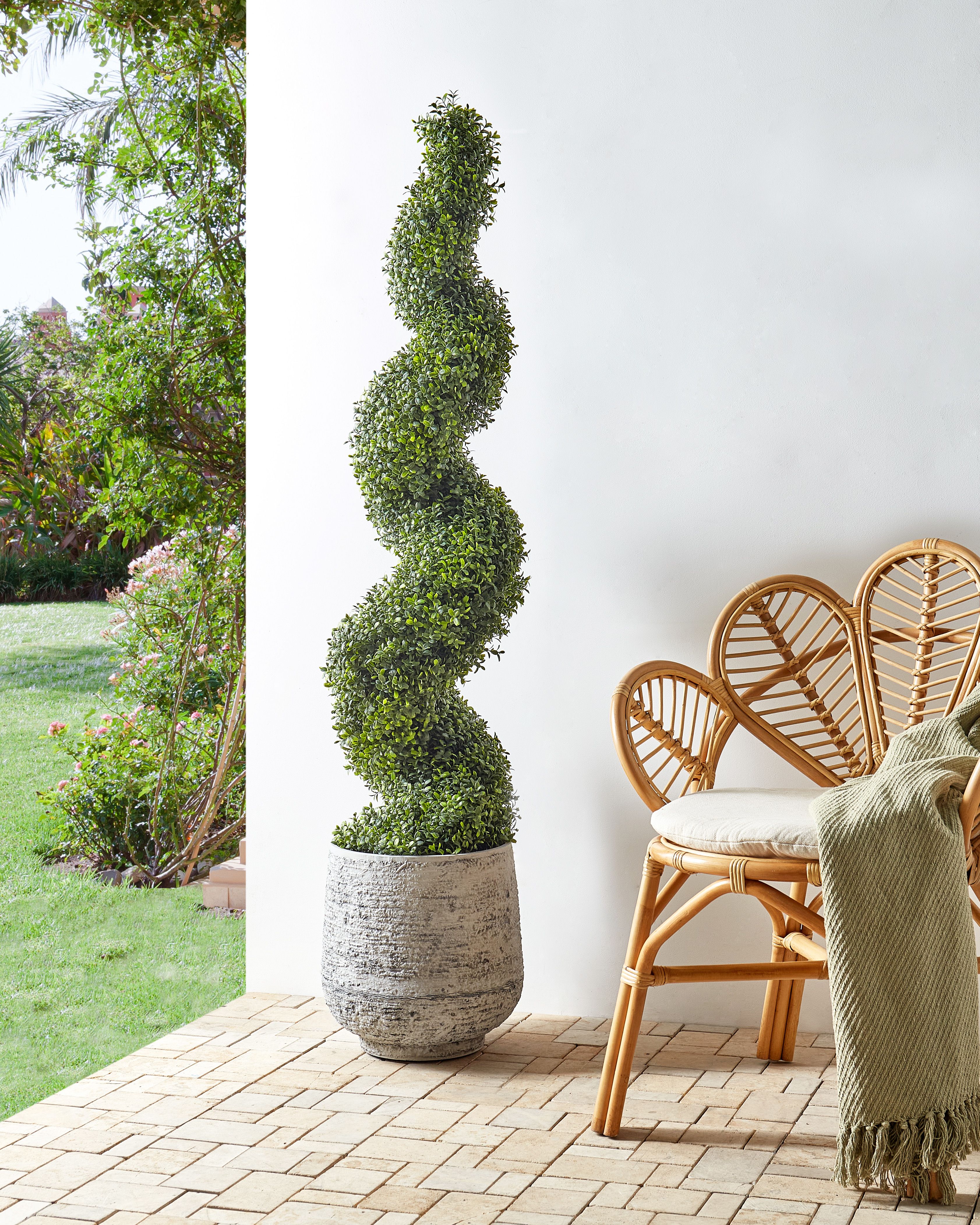 Artificial Plant BUXUS SPIRAL TREE 158 cm Green