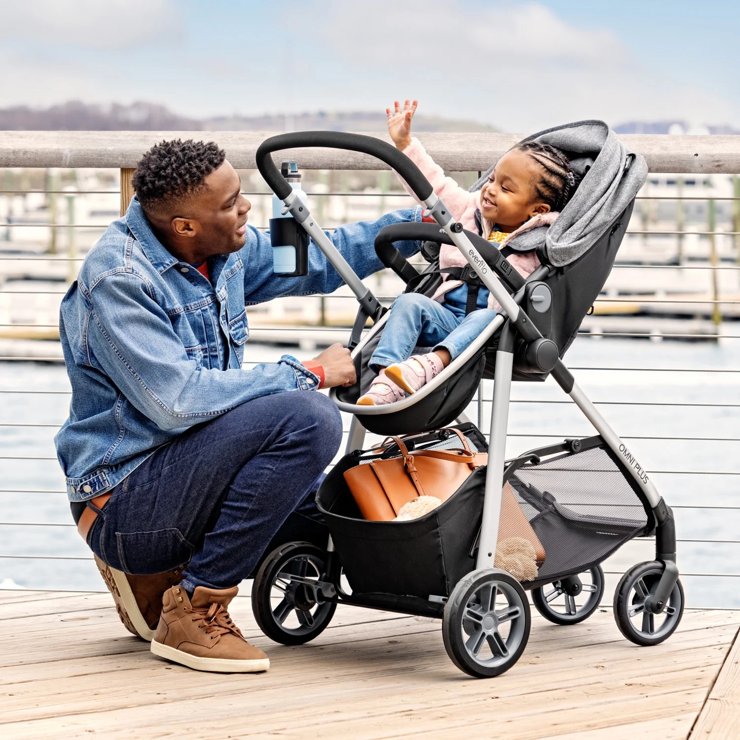 Evenflo Omni Plus Modular Travel System with LiteMax Sport Infant Car Seat, Mylar Gray, Unisex - Image 16