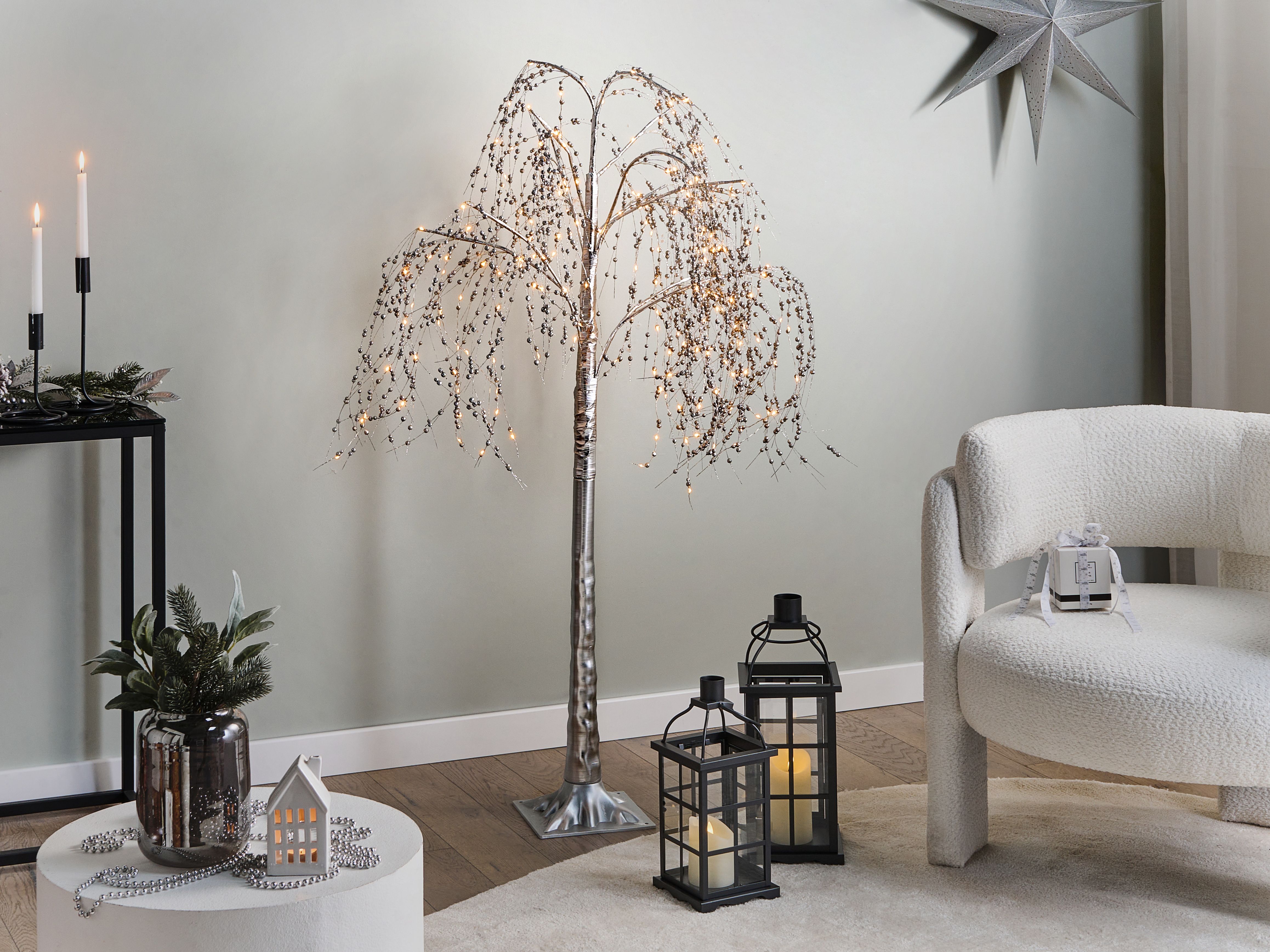 Outdoor Decoration LED NILLAKA Tree 145 cm Silver