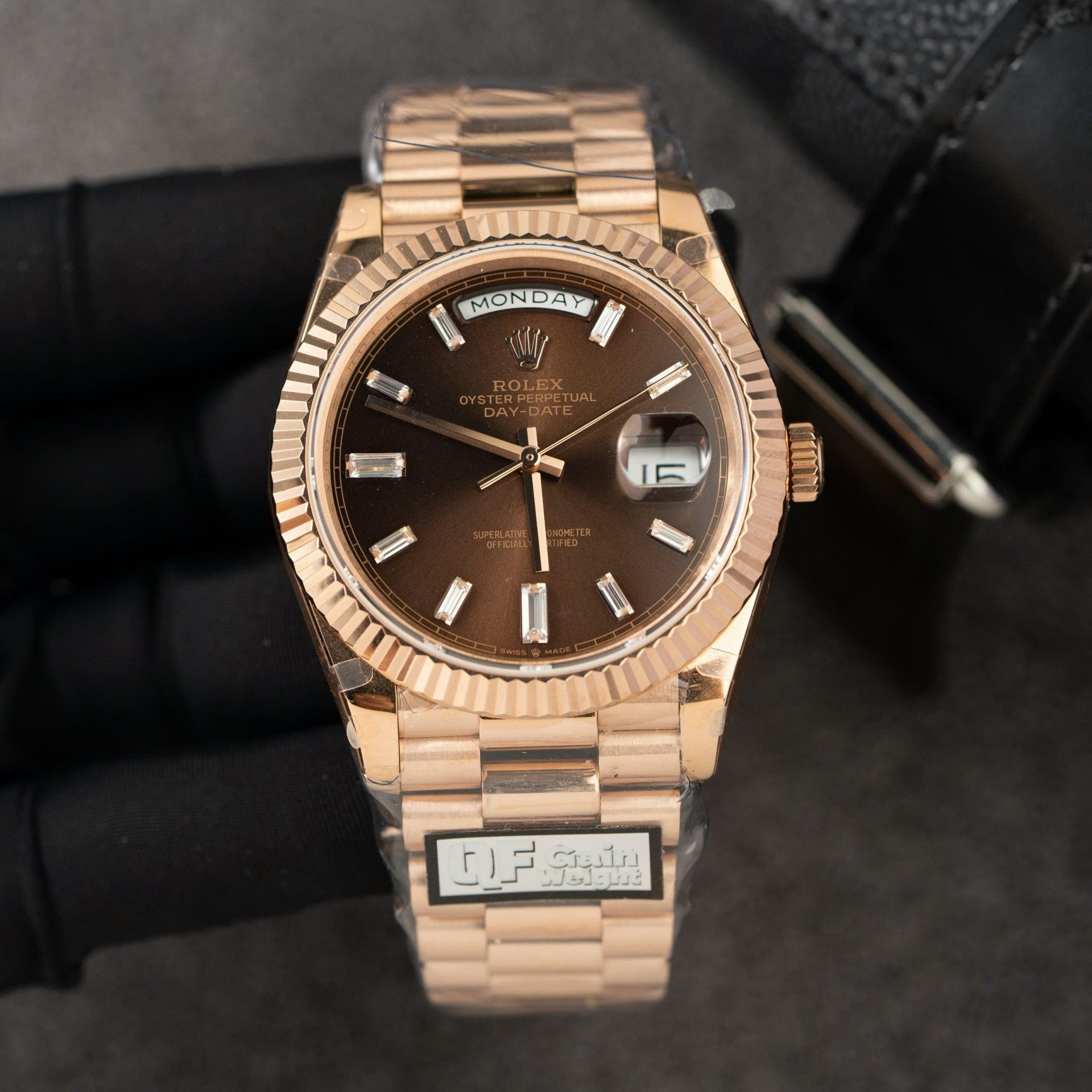 Rolex Day-Date 228235 Replica Watch Dial Chocolate Weight 185gram QF Factory 40mm - Elite Watch Atelier