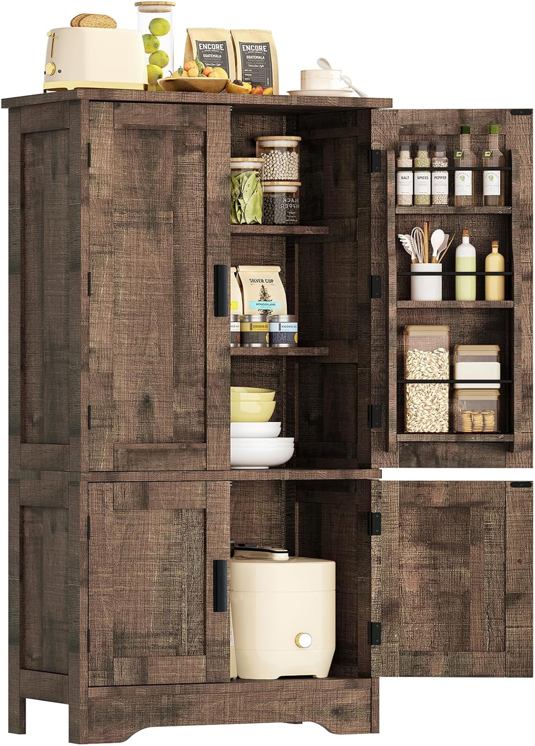 TEENFON Storage Cabinet with 4 Doors, 43.3