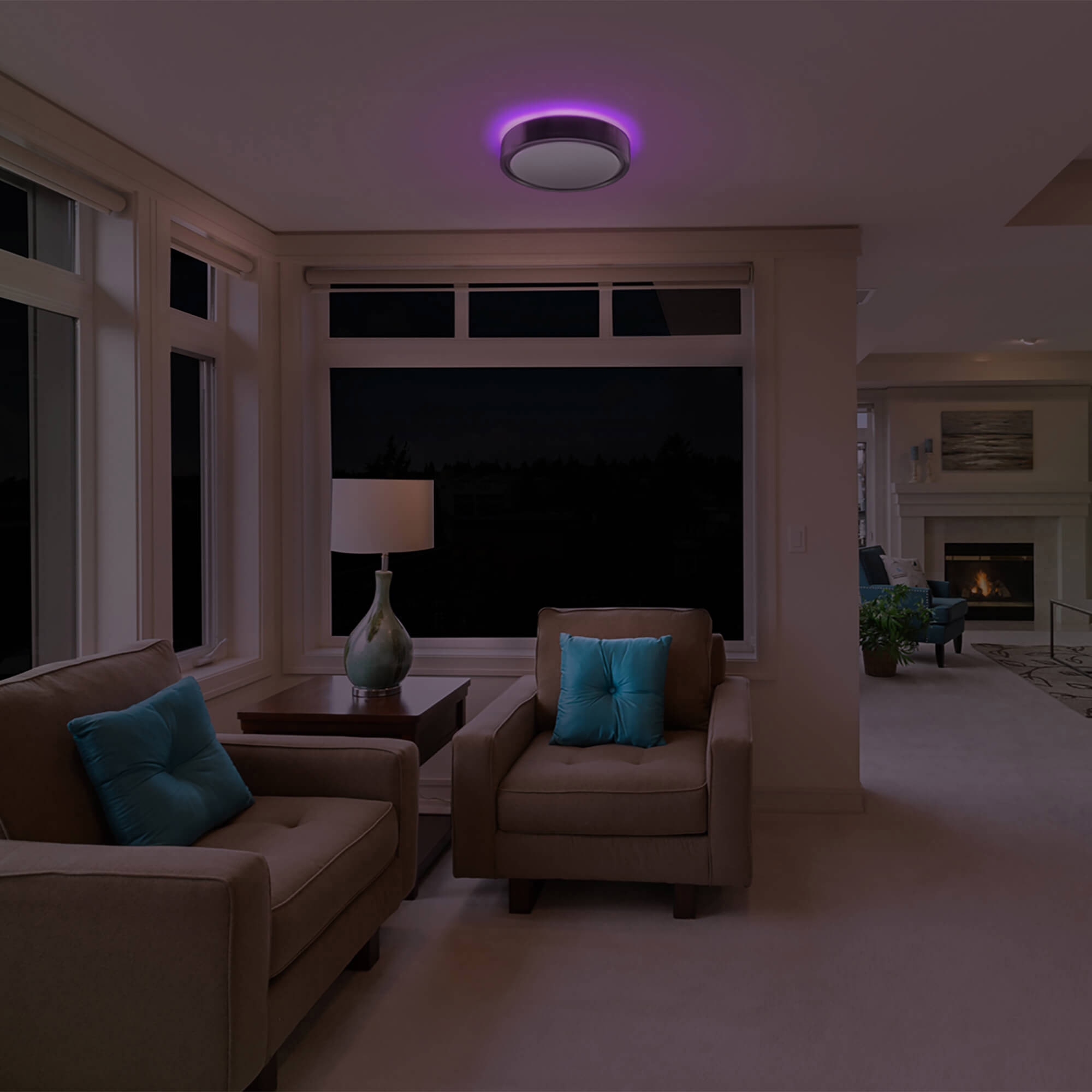 KODA 14' LED Ceiling Light with Mood Lighting and Motion Sensor - Image 5