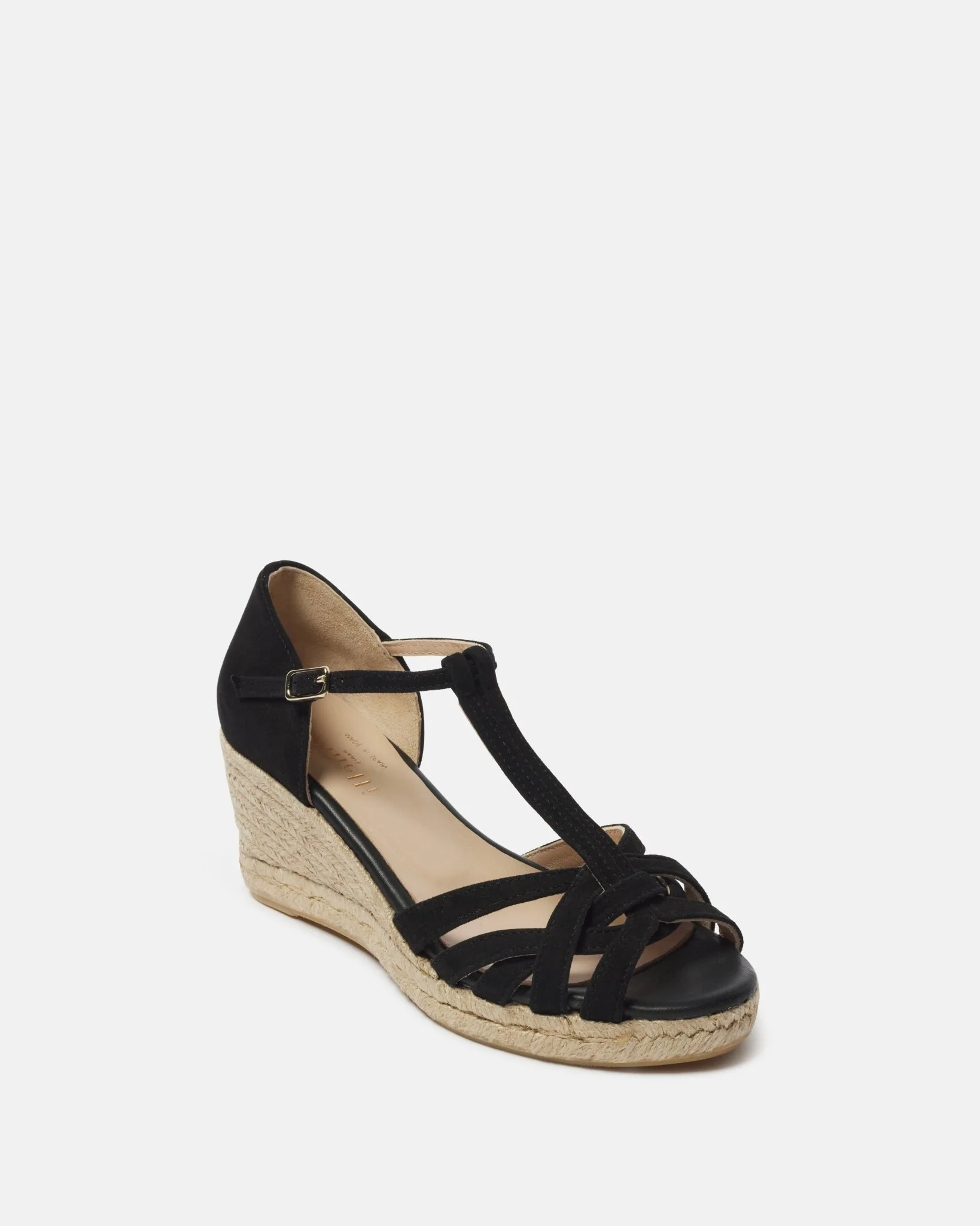 COMPENSEES JERTRUDE/VEL - En cuir velours noir