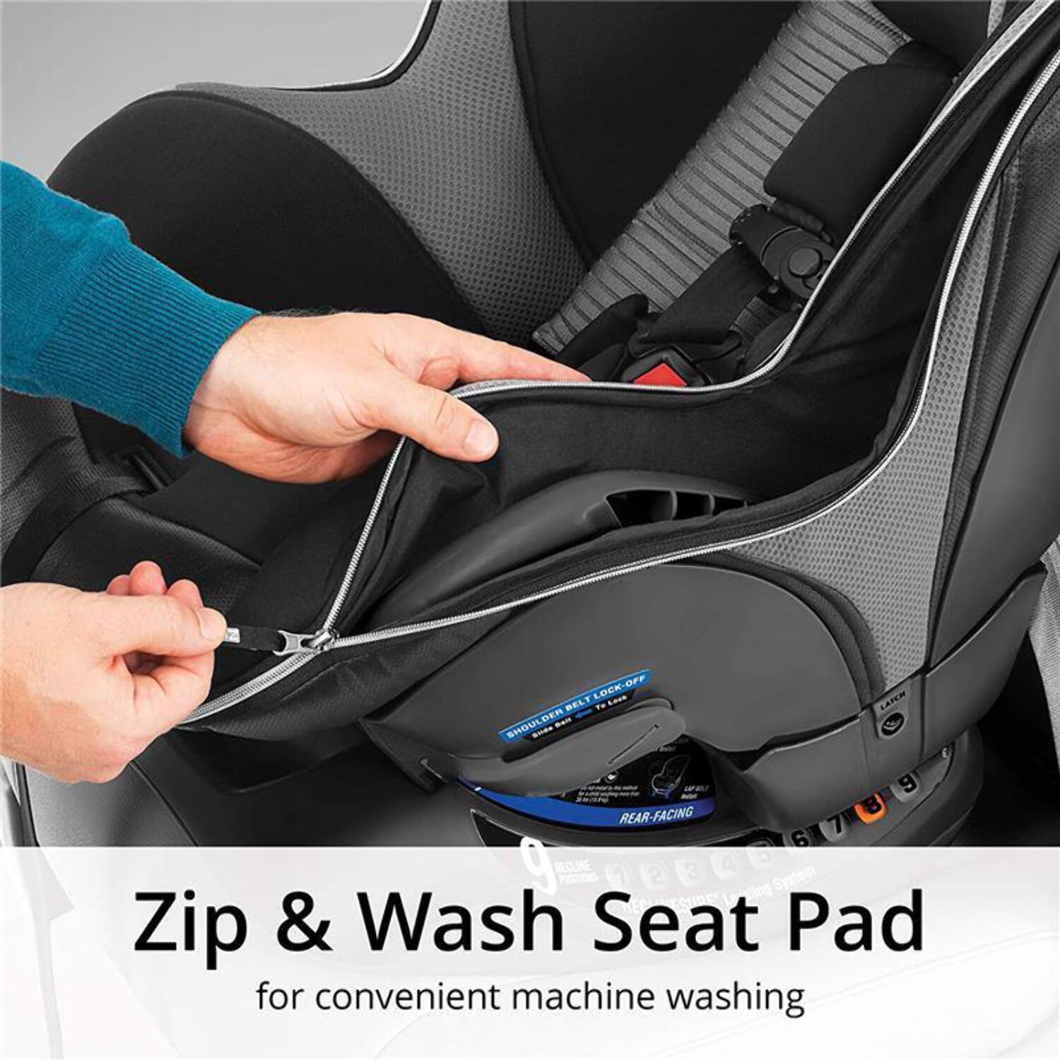 Chicco NextFit Max Zip Air Convertible Car Seat - Atmosphere (Black) - Image 10