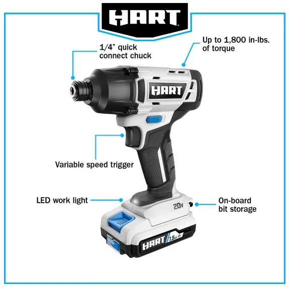 HART 20-Volt Cordless 4 Tool Combo Kit - Image 10