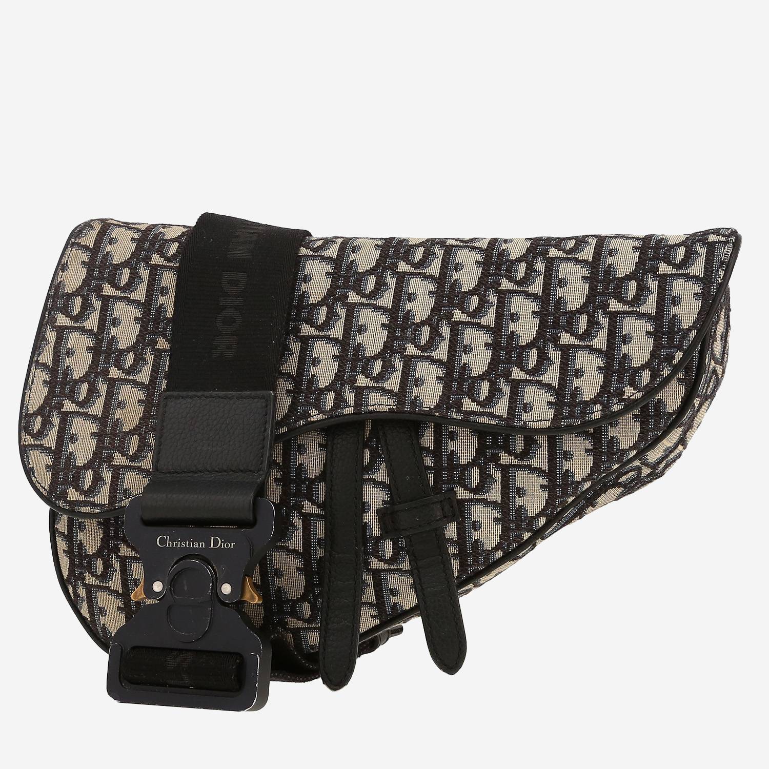 Dior Saddle shoulder bag in grey monogram canvas Oblique1:1High-quality replica
