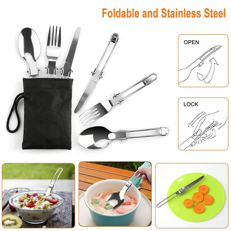 Portable Lightweight Durable Aluminum Alloy Non-stick Folding All-In-One Camping Cookware Set Gas Induction Ready Outdoor Pot