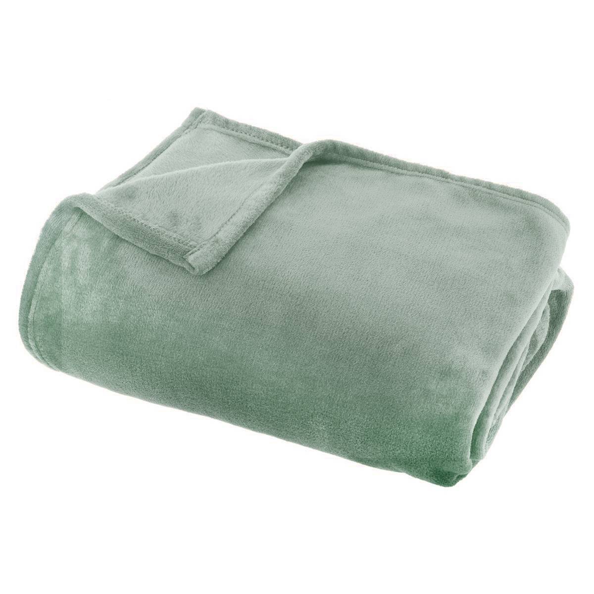 Flannel Throw "Ollis" Celadon Green, 180x130 cm