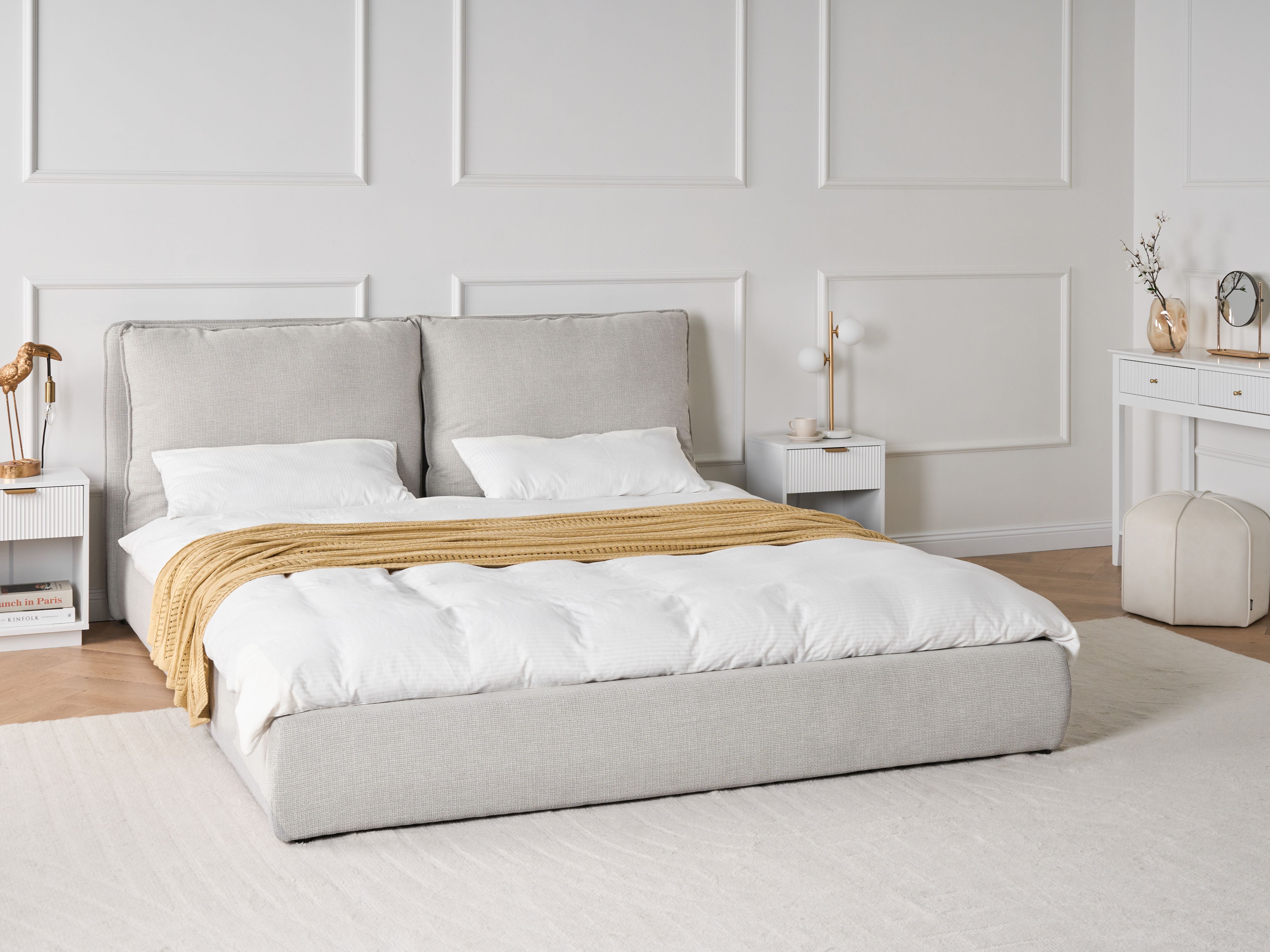 Bed Fabric BAJONNA 180 x 200 cm (EU Super King) Light Grey