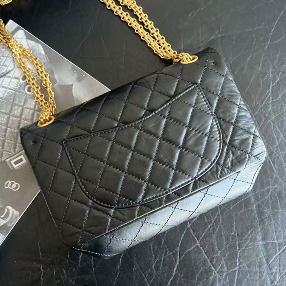 Chanel 2.55 Black Aged Calfskin Handbag1:1High-quality replica