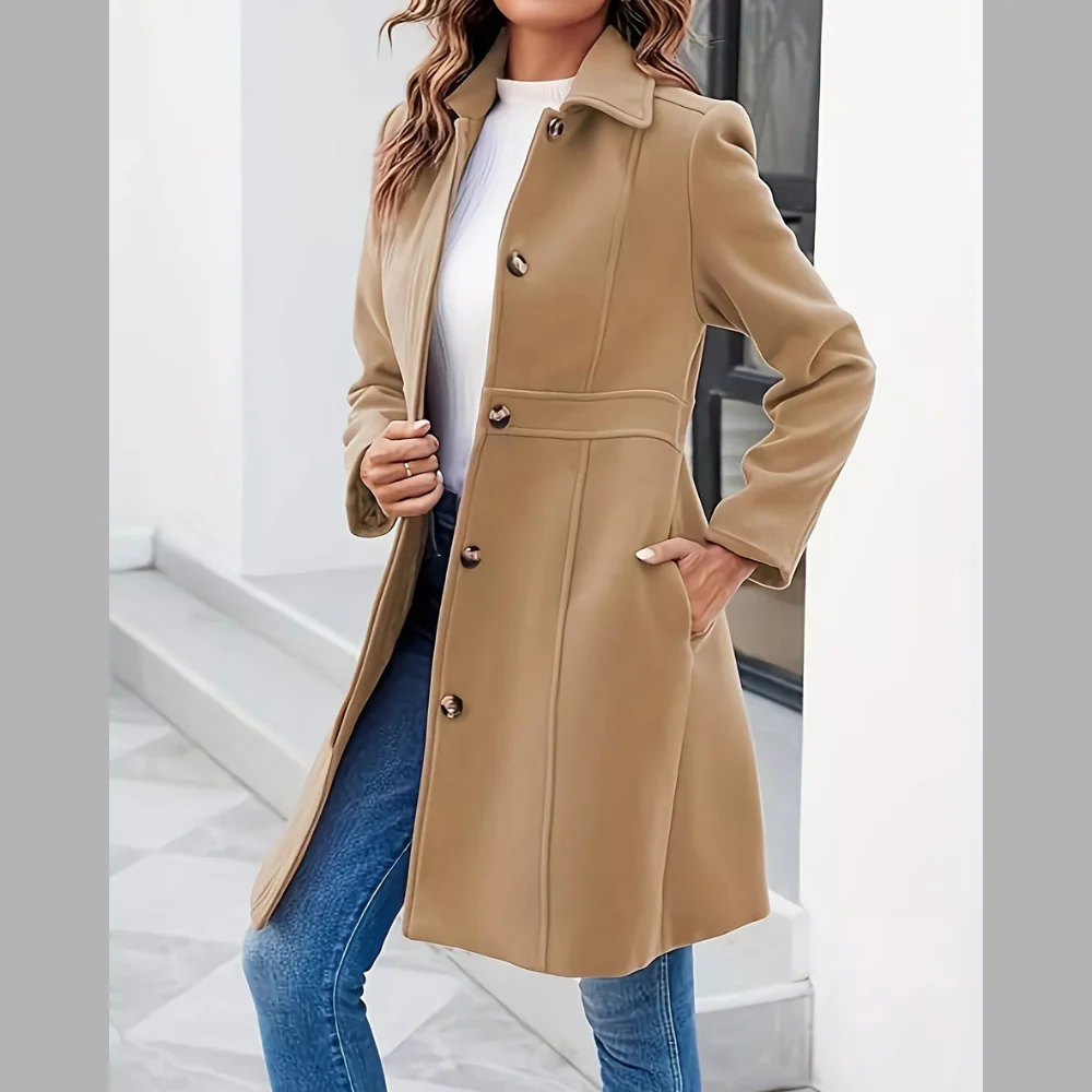 Button-Down Wool Blend Coat - ZKZOOK