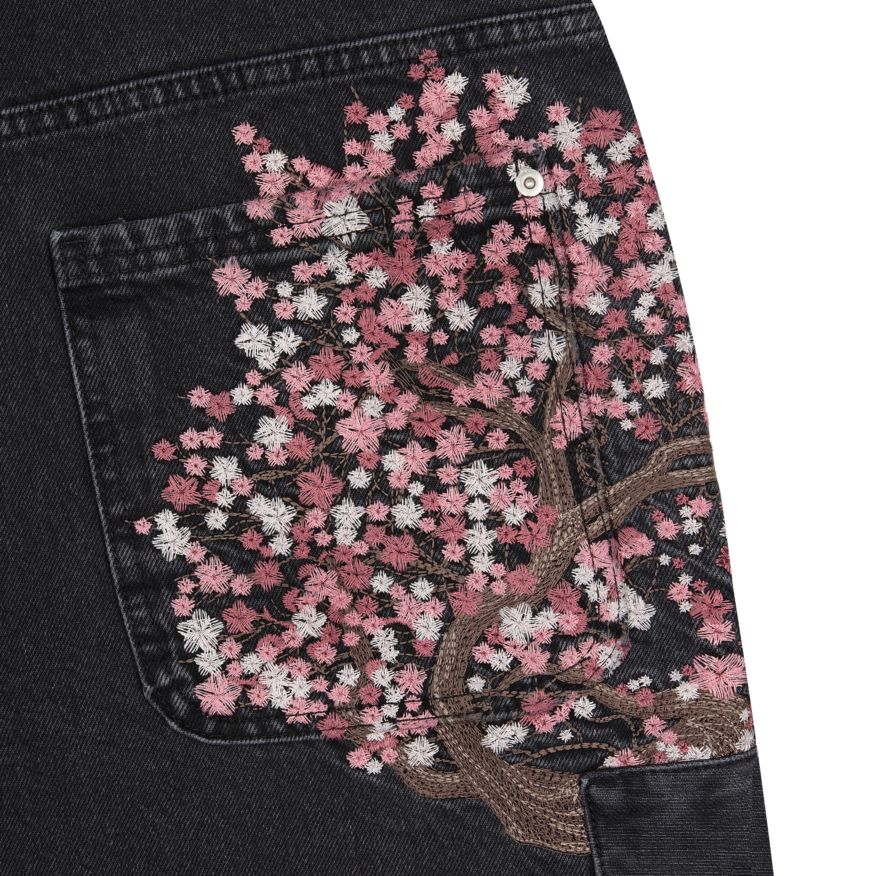 "blossom v2" patchwork Denim black